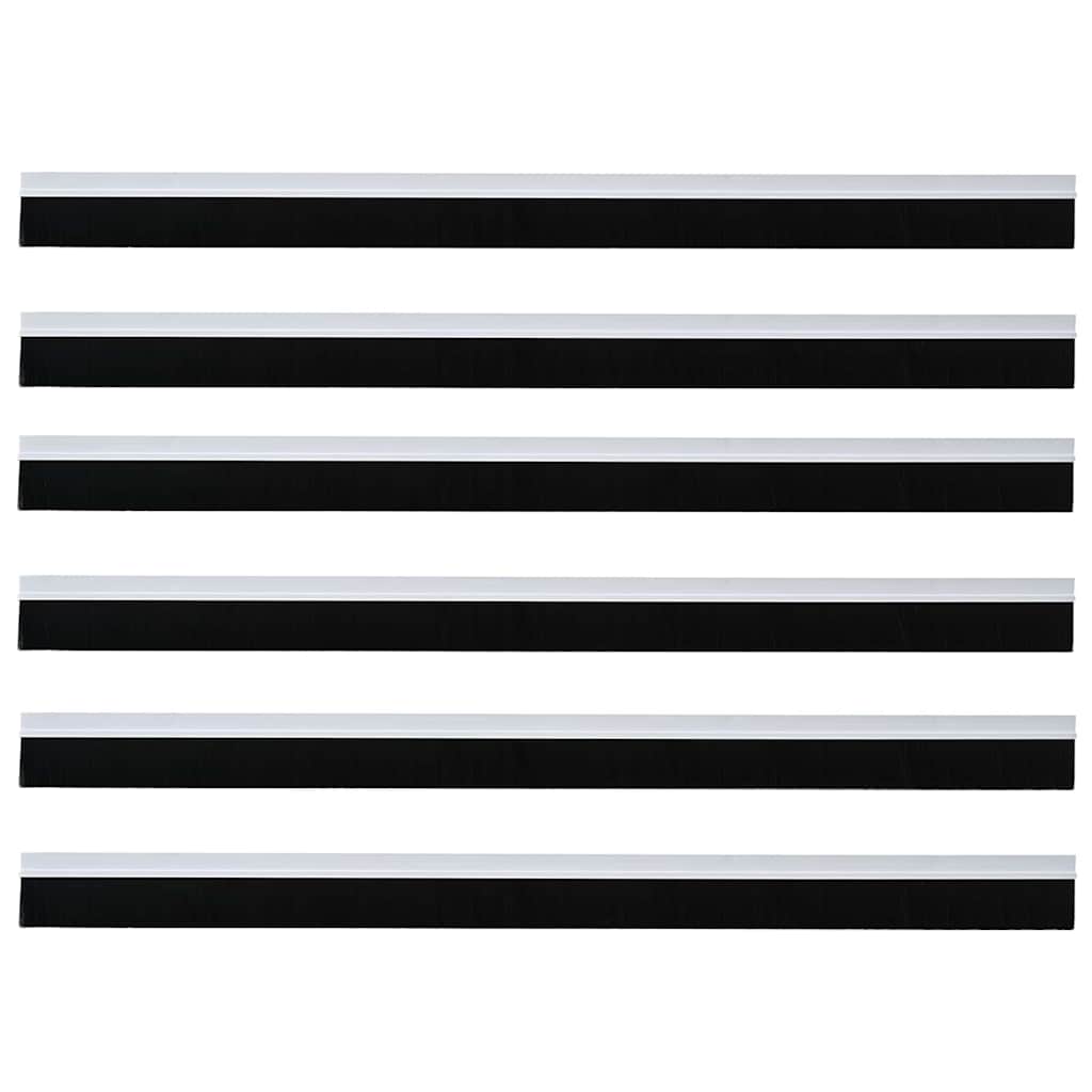 vidaXL Szczotki uszczelniające do drzwi samoprzylepne 6 pcs Biały