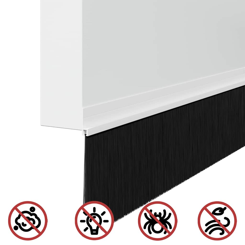 vidaXL Szczotki uszczelniające do drzwi samoprzylepne 6 pcs Biały