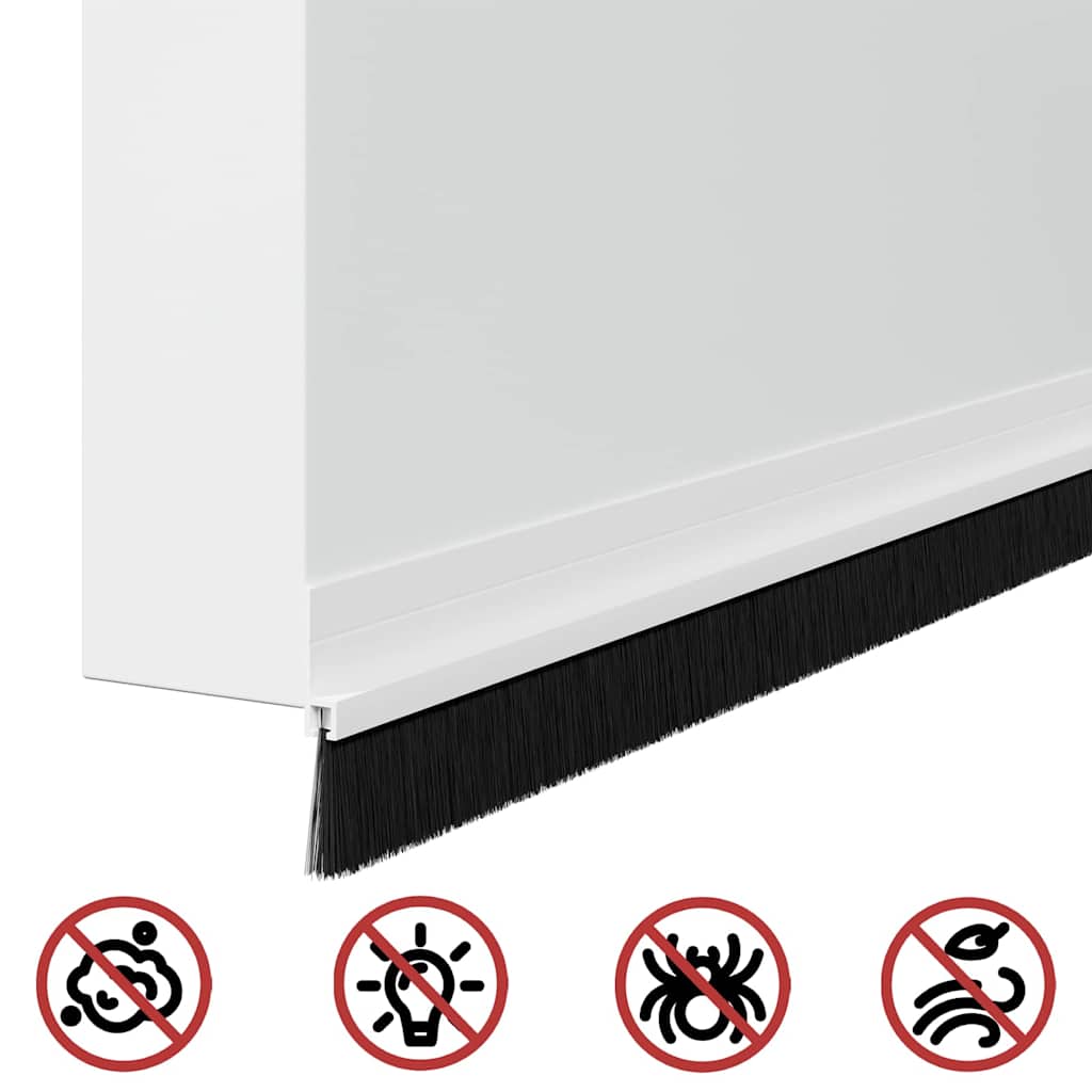 vidaXL Szczotki uszczelniające do drzwi samoprzylepne 12 pcs Biały