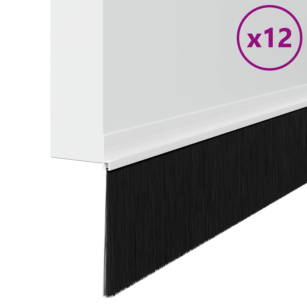 vidaXL Szczotki uszczelniające do drzwi samoprzylepne 12 pcs Biały