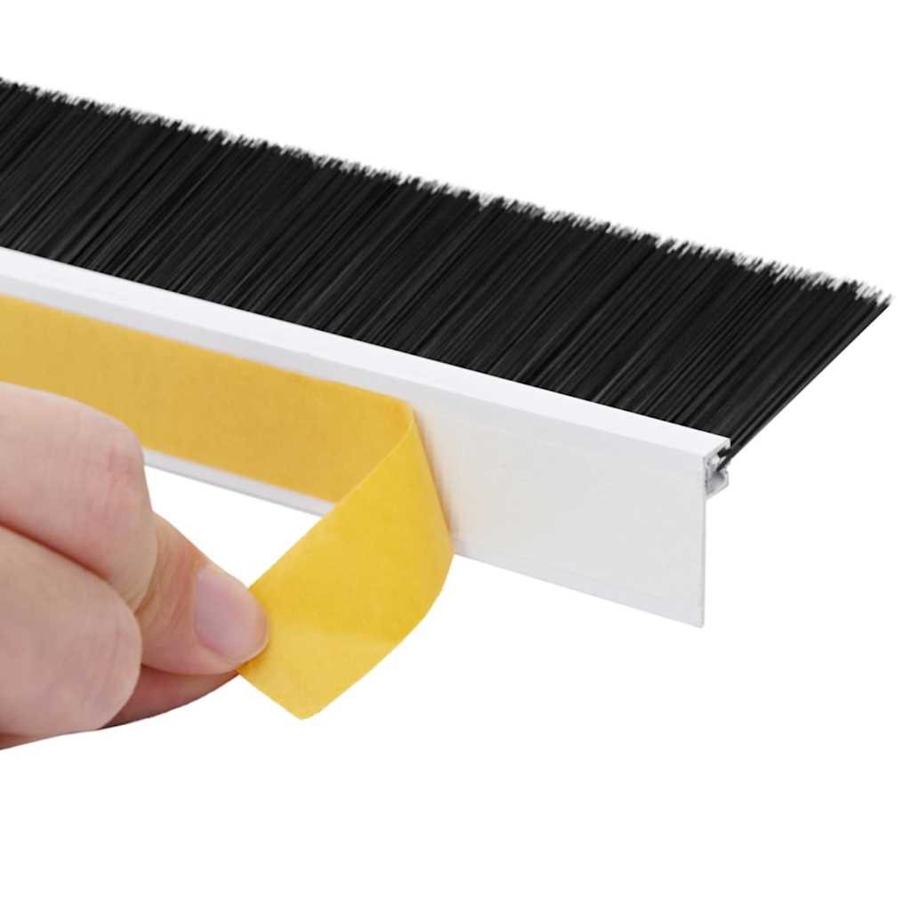 vidaXL Szczotki uszczelniające do drzwi samoprzylepne 12 pcs Biały
