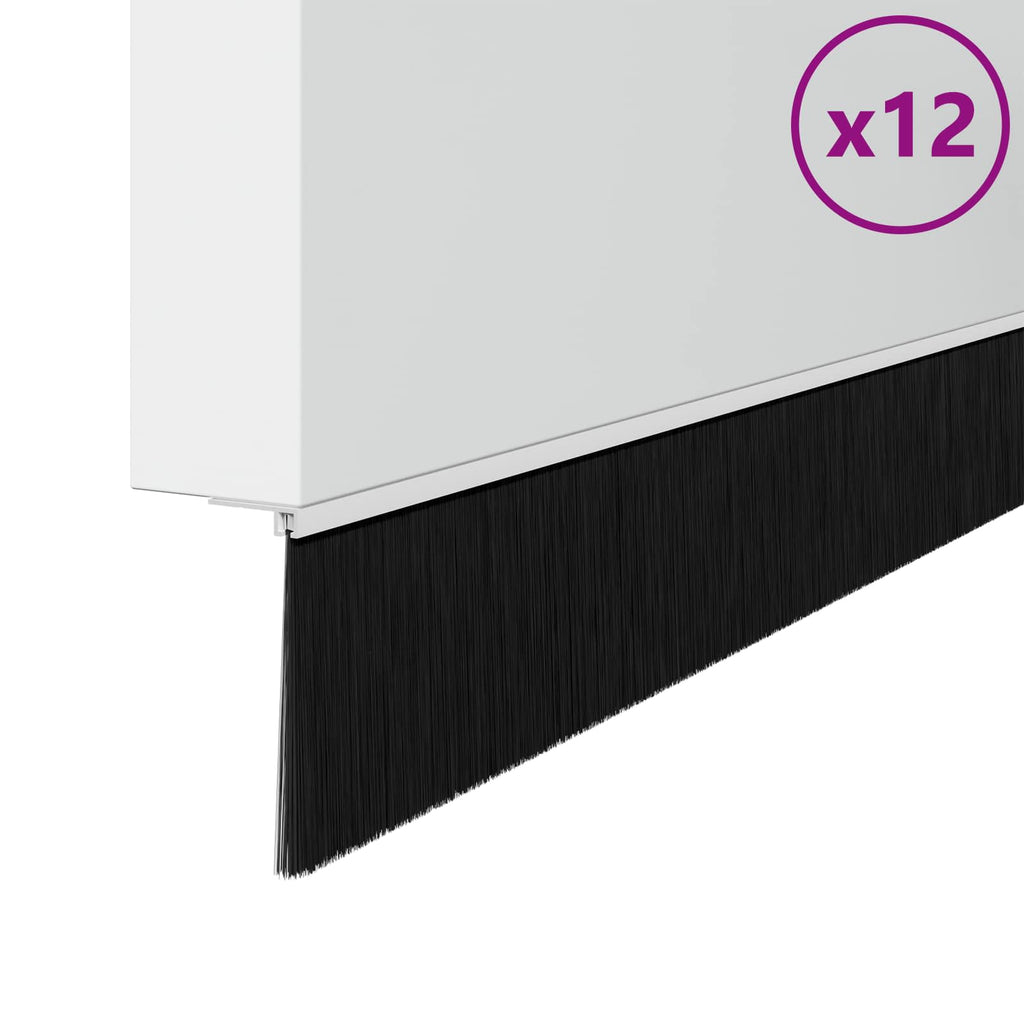 vidaXL Szczotki uszczelniające do drzwi samoprzylepne 12 pcs Biały
