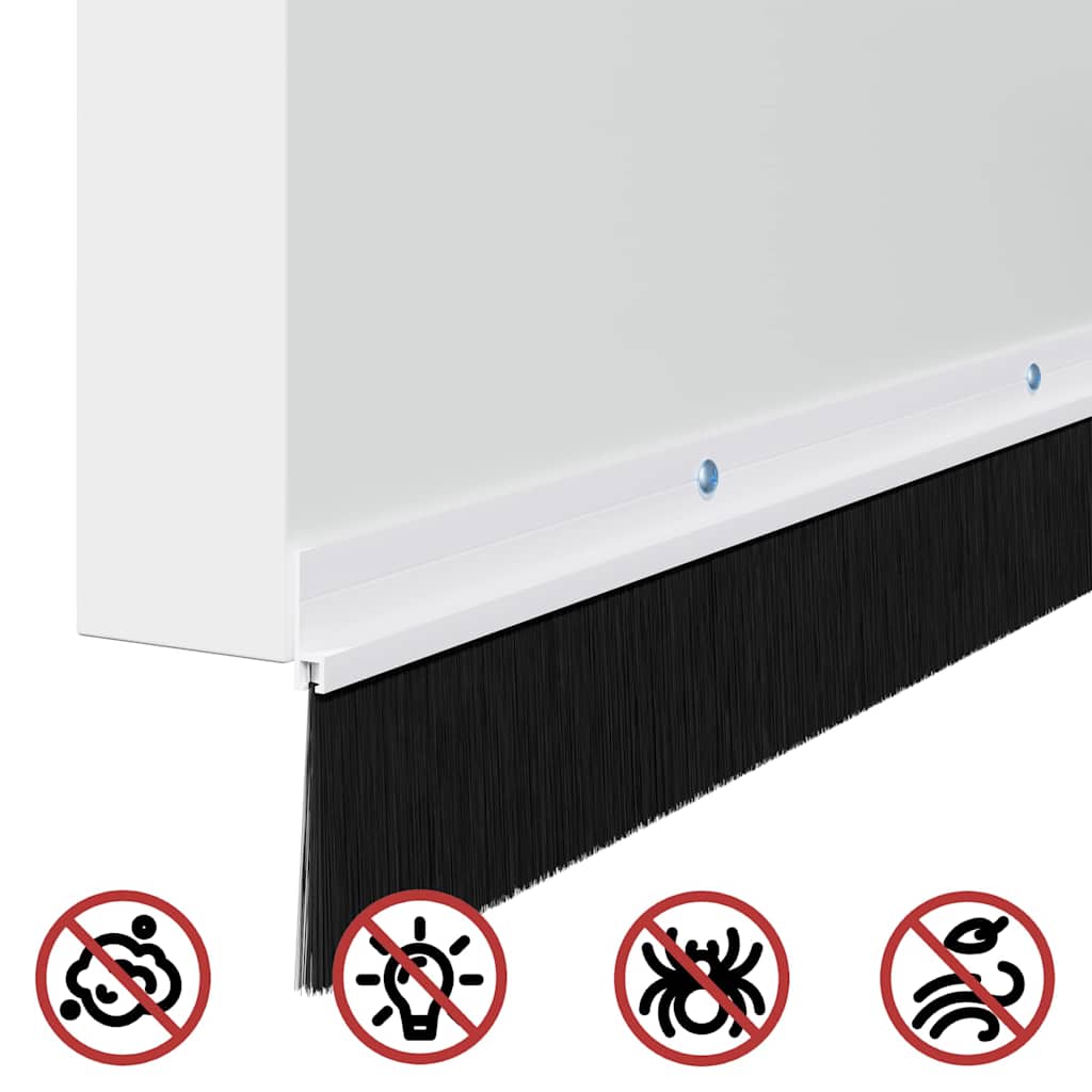vidaXL Uszczelki z szczotką do drzwi na zatrzask 2 pcs Biały 100 cm