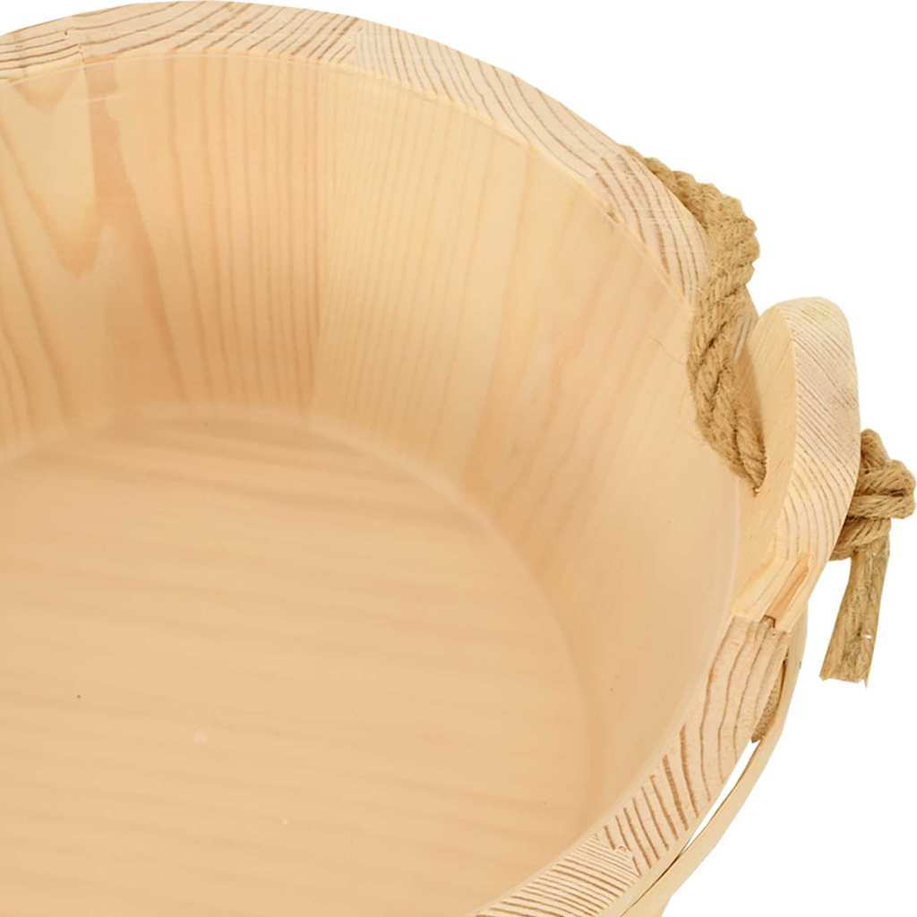 vidaXL Wiadro saunowe 2 pcs Brązowy Lite drewno sosnowe i konopie