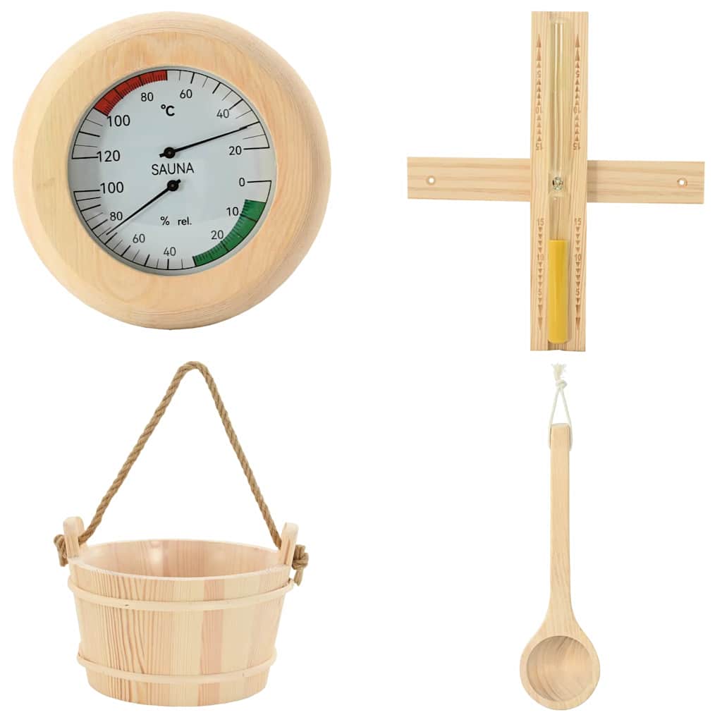 vidaXL Zestaw akcesoriów do sauny 4 pcs Brązowy