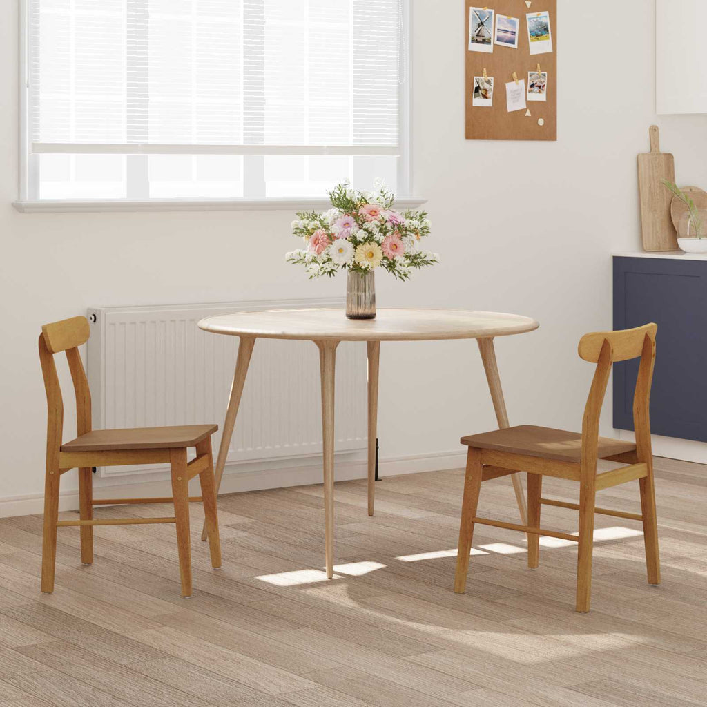 vidaXL Krzesło jadalniane 2 pcs Naturalny 43 x 44,5 x 77 cm