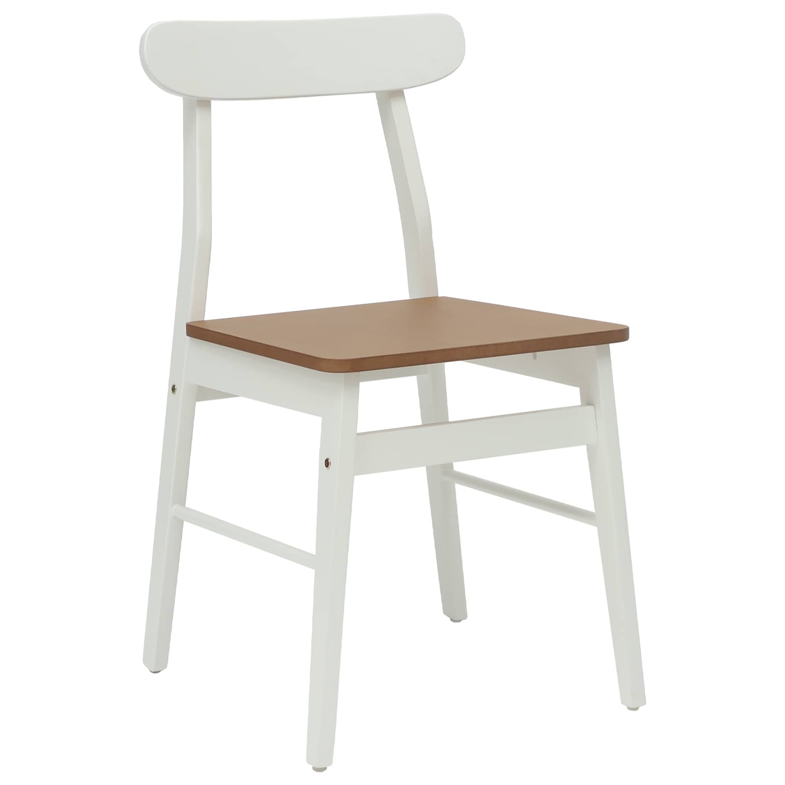vidaXL Krzesło jadalniane 2 pcs Biały i naturalny 43 x 44,5 x 77 cm