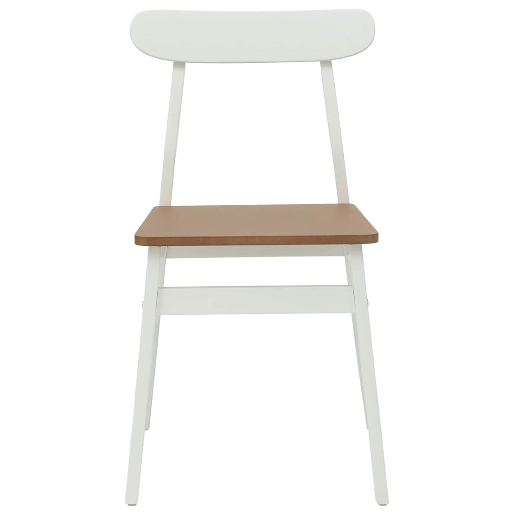 vidaXL Krzesło jadalniane 2 pcs Biały i naturalny 43 x 44,5 x 77 cm