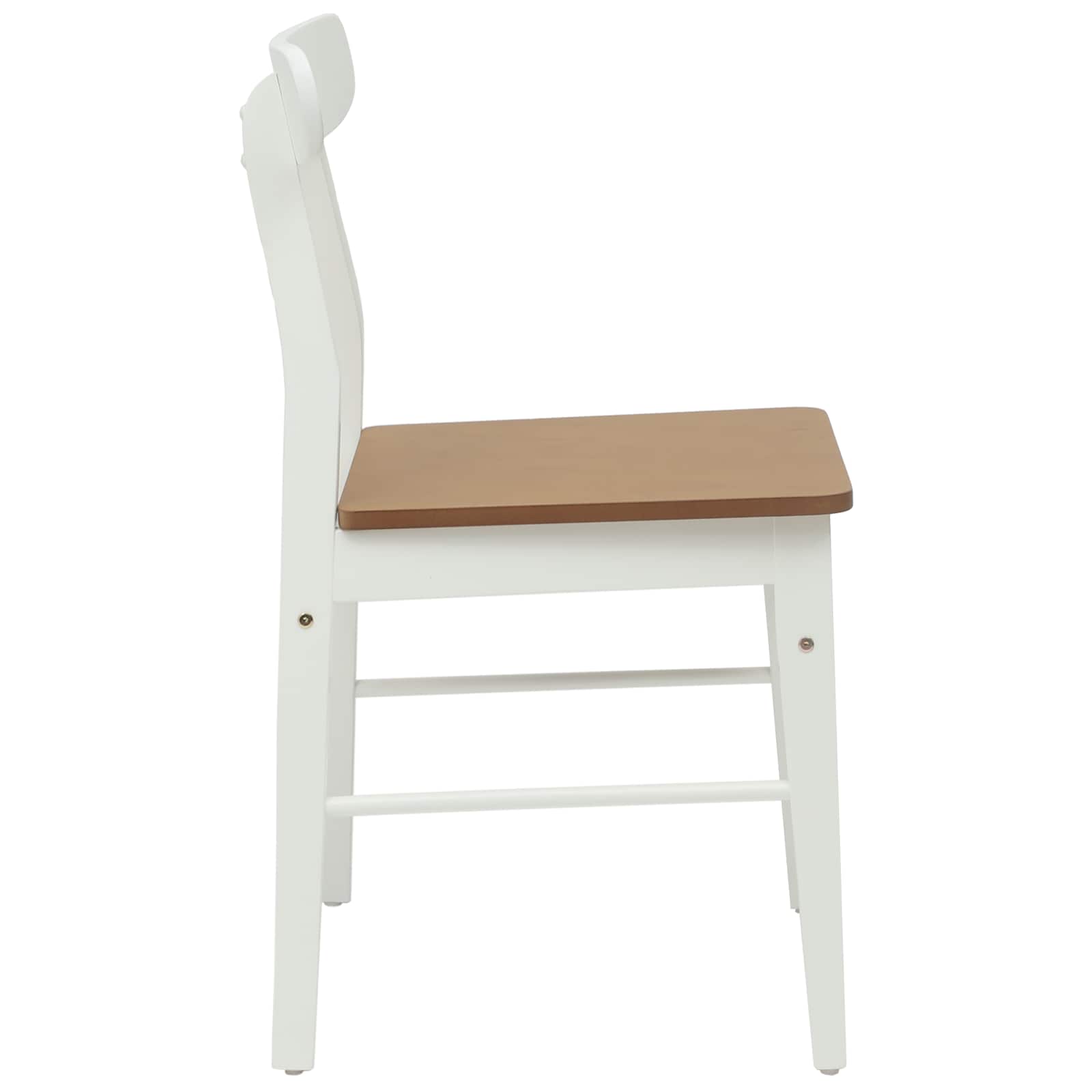 vidaXL Krzesło jadalniane 2 pcs Biały i naturalny 43 x 44,5 x 77 cm