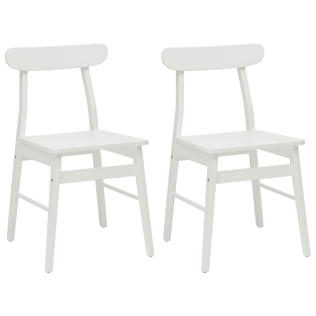 vidaXL Krzesło jadalniane 2 pcs Biały 43 x 44,5 x 77 cm Drewno Gumowe