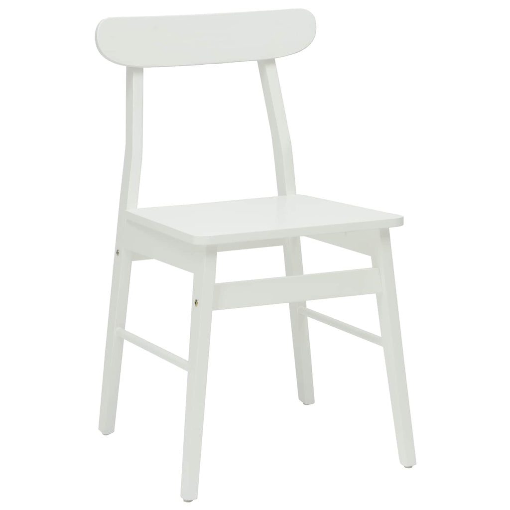 vidaXL Krzesło jadalniane 2 pcs Biały 43 x 44,5 x 77 cm Drewno Gumowe