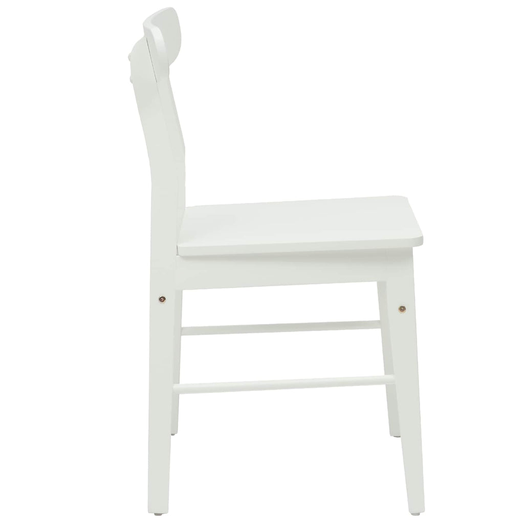 vidaXL Krzesło jadalniane 2 pcs Biały 43 x 44,5 x 77 cm Drewno Gumowe