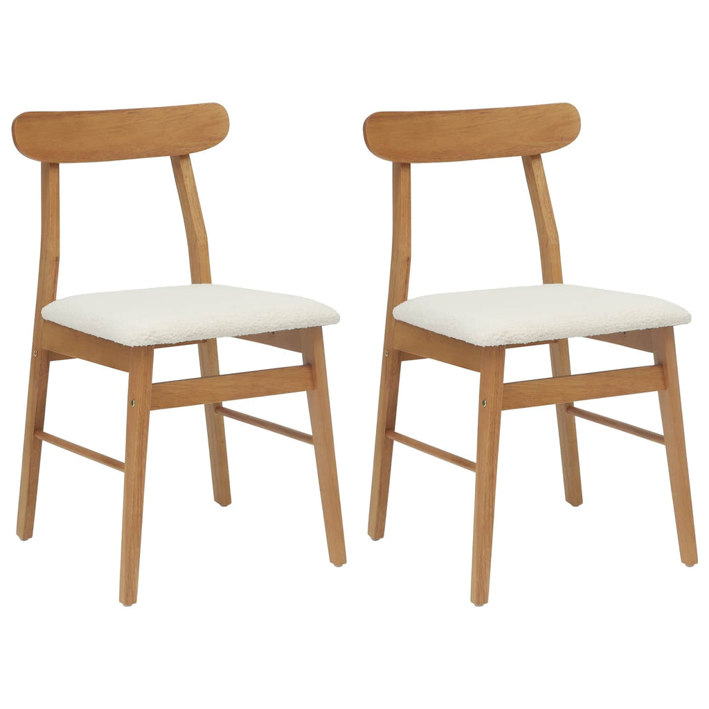 vidaXL Krzesło jadalniane 2 pcs Naturalny i jasny Drewno Gumowe