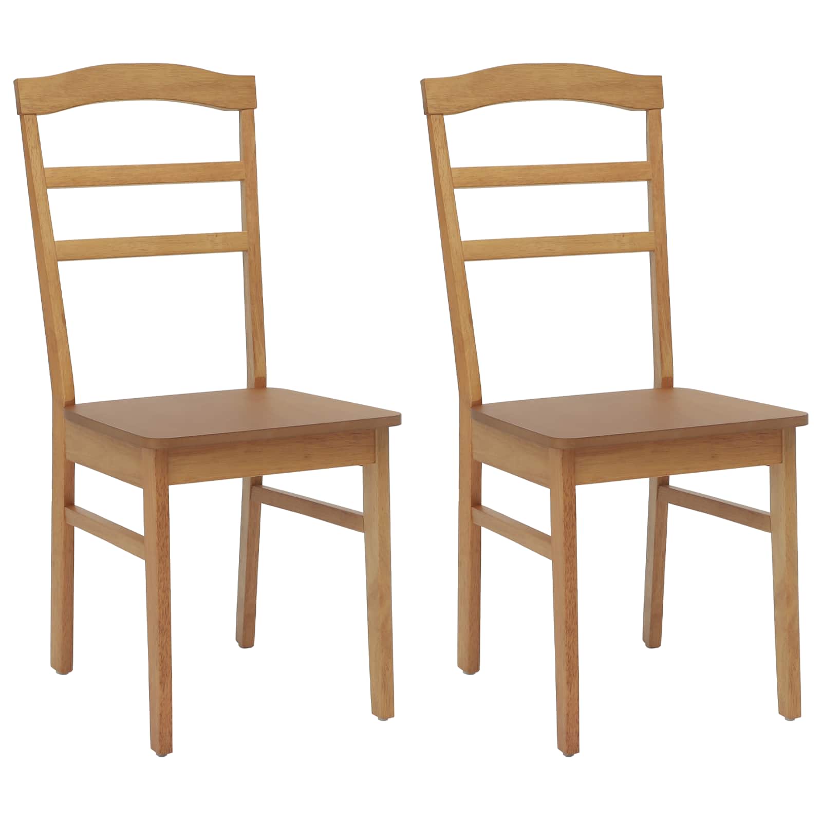vidaXL Krzesło jadalniane 2 pcs Naturalny Drewno Gumowe