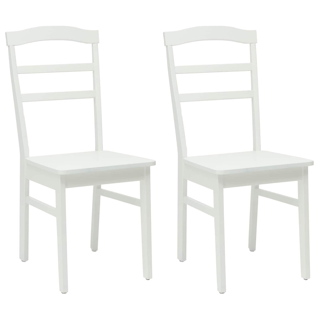 vidaXL Krzesło jadalniane 2 pcs Biały Drewno Gumowe