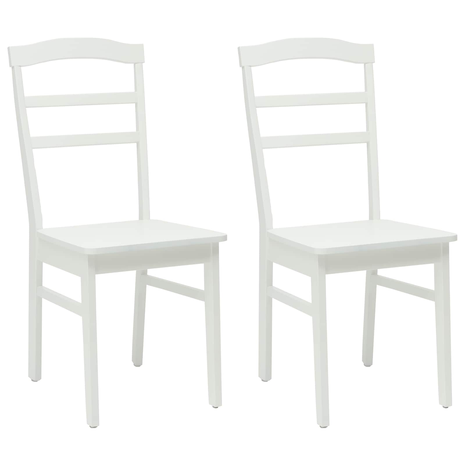 vidaXL Krzesło jadalniane 2 pcs Biały Drewno Gumowe