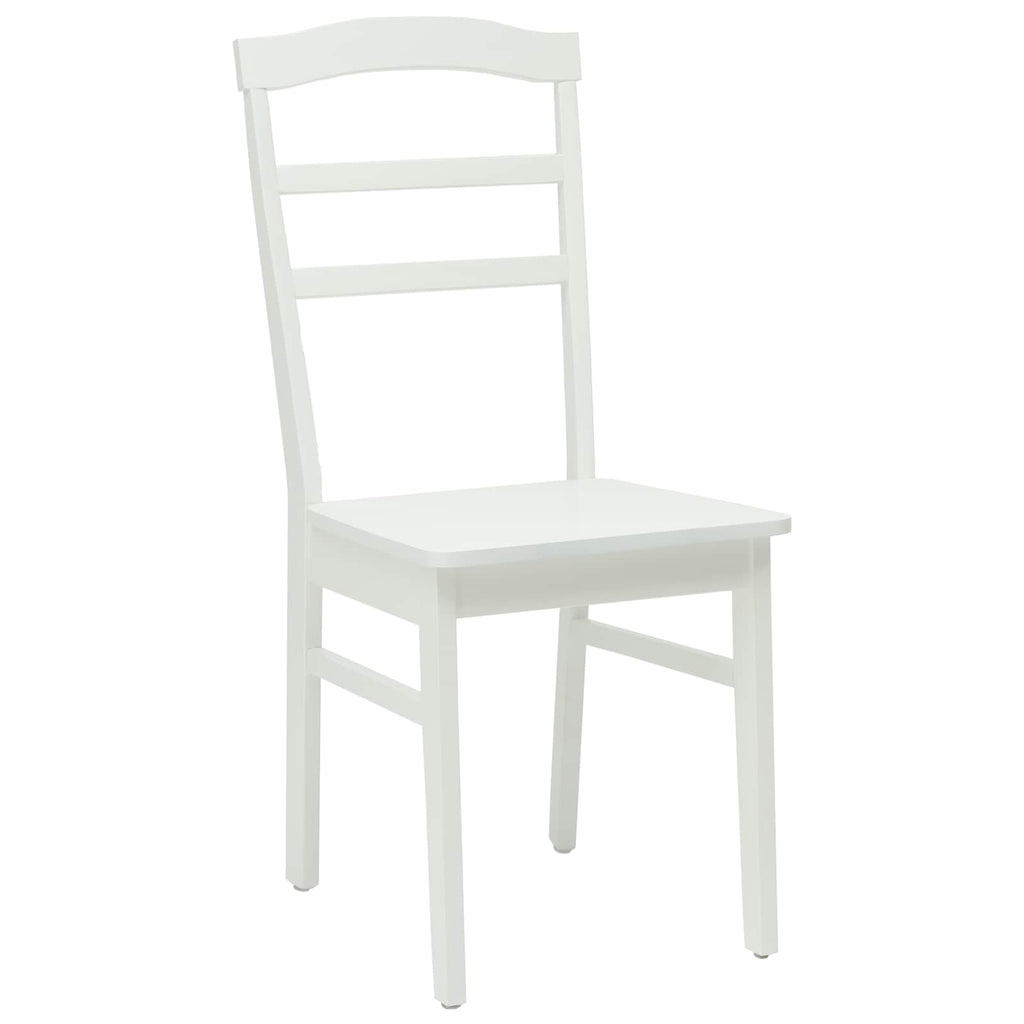 vidaXL Krzesło jadalniane 2 pcs Biały Drewno Gumowe