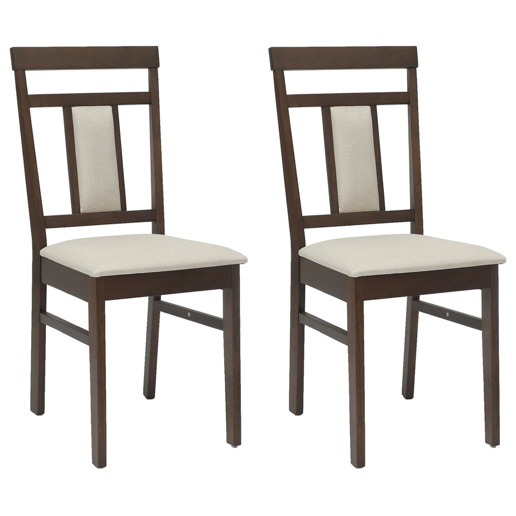 vidaXL Krzesło jadalniane 2 pcs Jasnobrązowy i jasny Drewno Gumowe