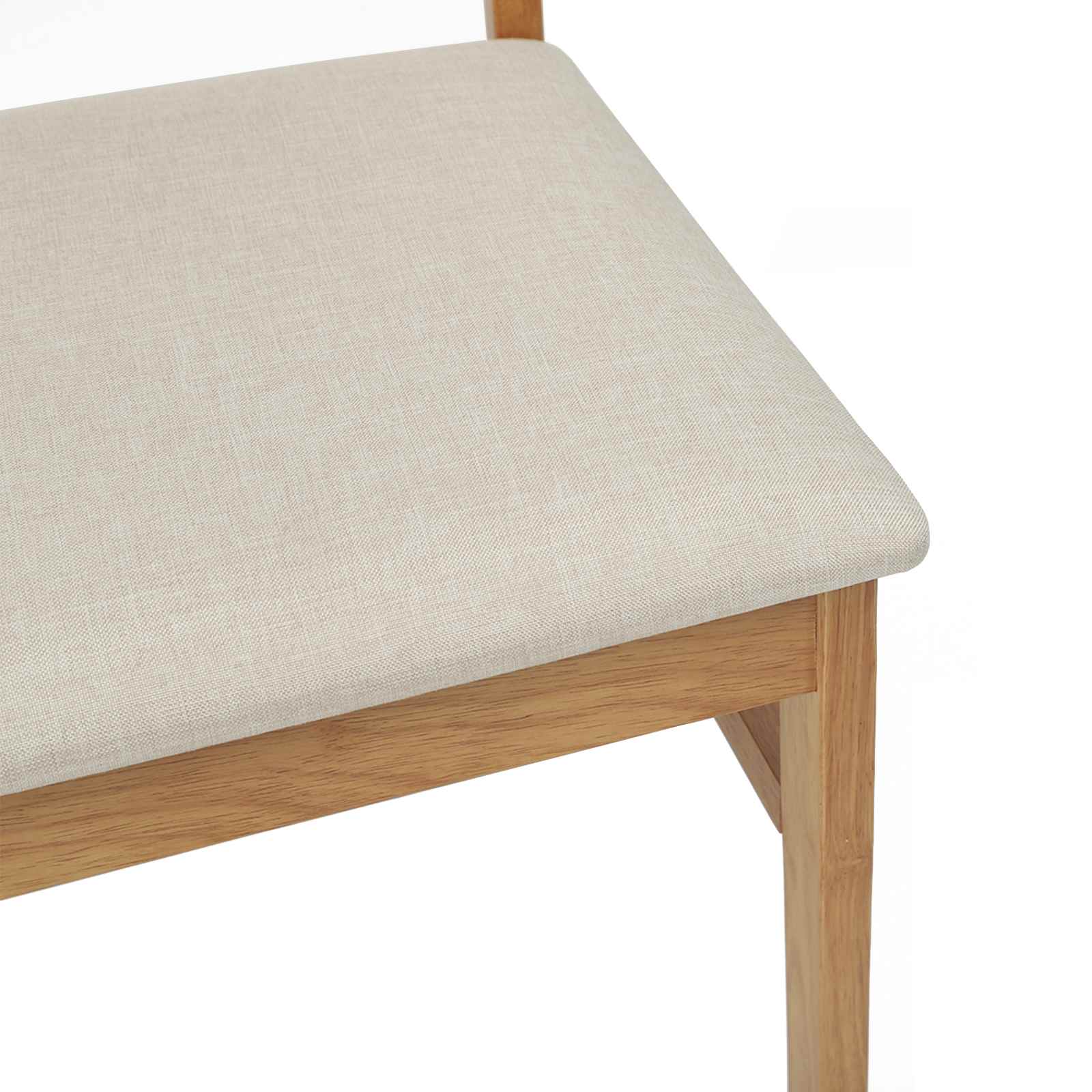 vidaXL Krzesło jadalniane 2 pcs Naturalny i jasny Drewno Gumowe