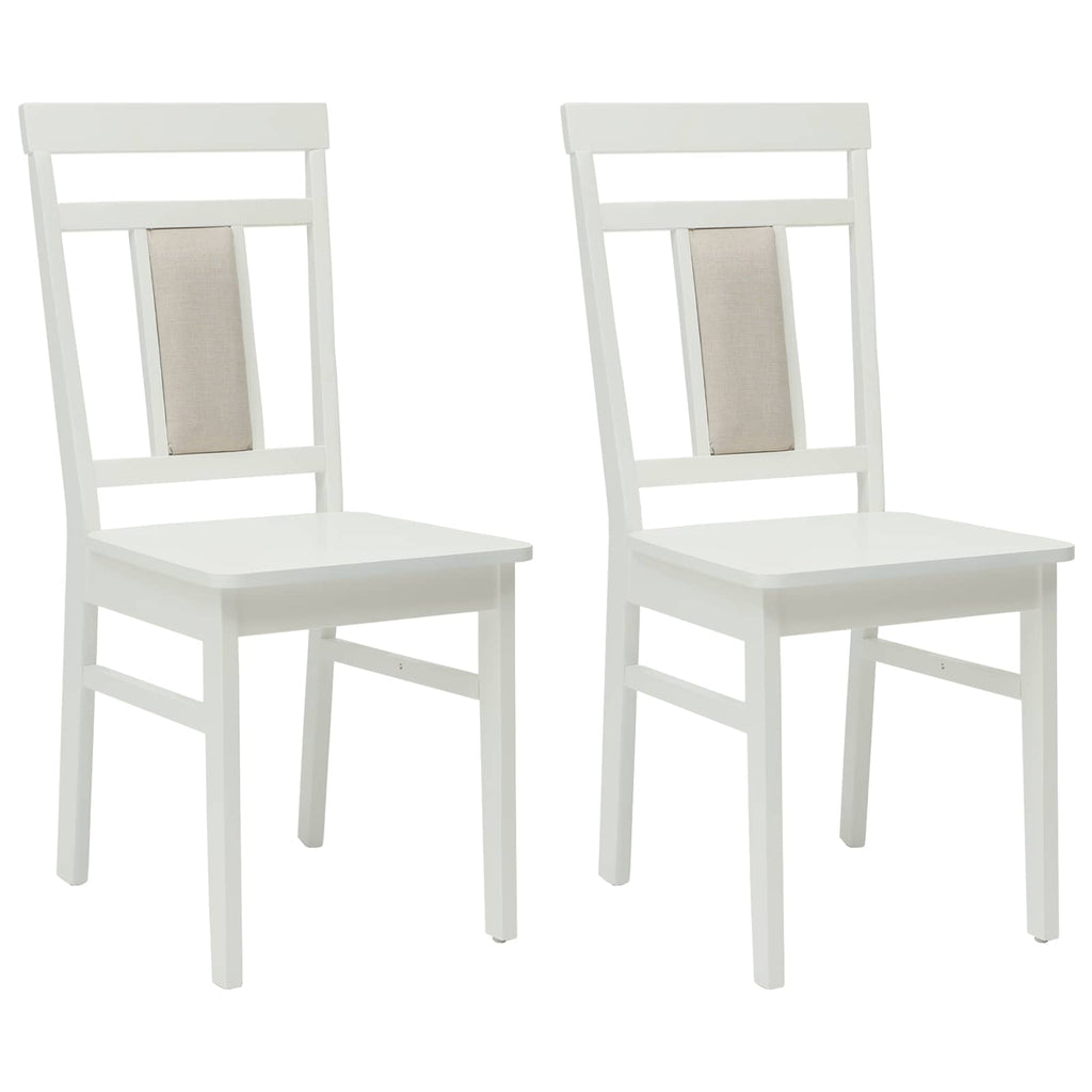 vidaXL Krzesło jadalniane 2 pcs Biały Drewno Gumowe