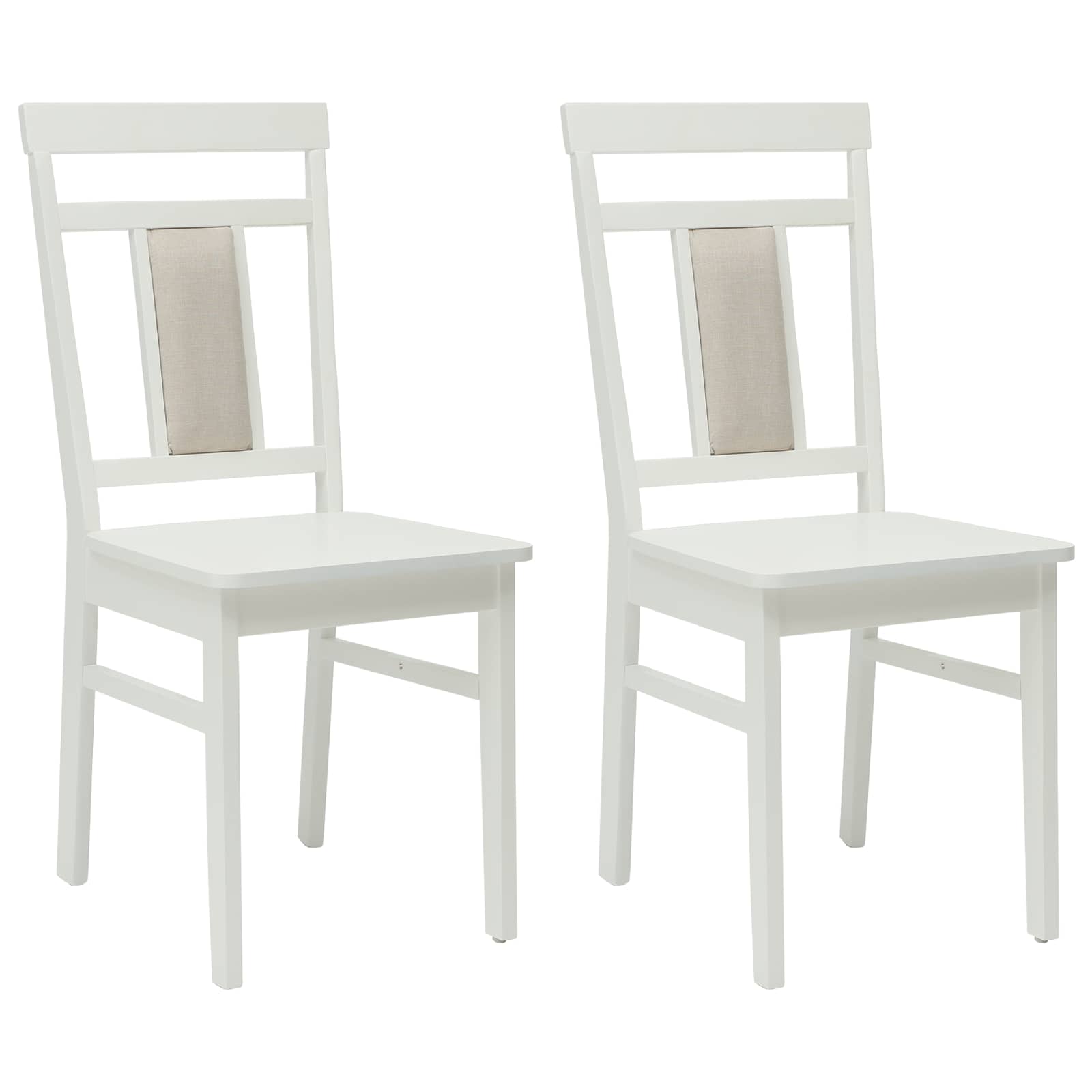 vidaXL Krzesło jadalniane 2 pcs Biały Drewno Gumowe