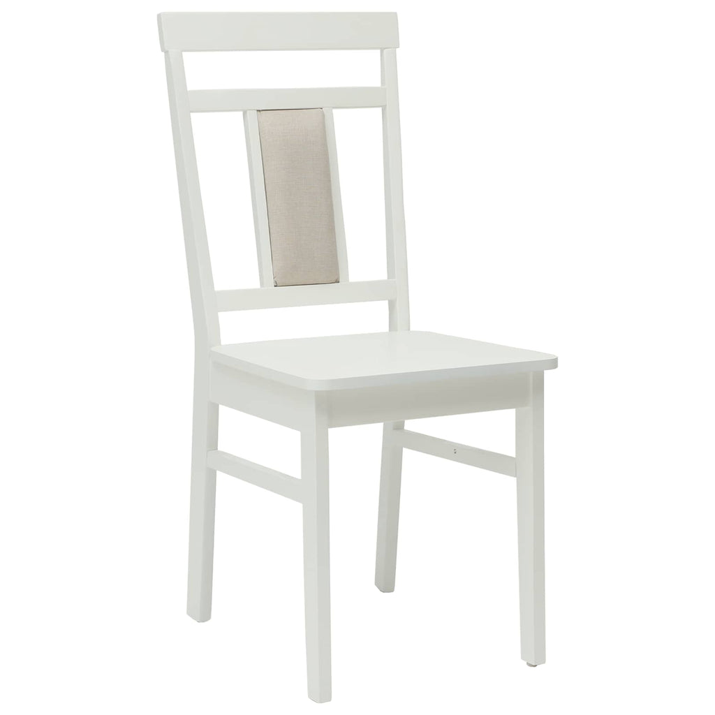 vidaXL Krzesło jadalniane 2 pcs Biały Drewno Gumowe