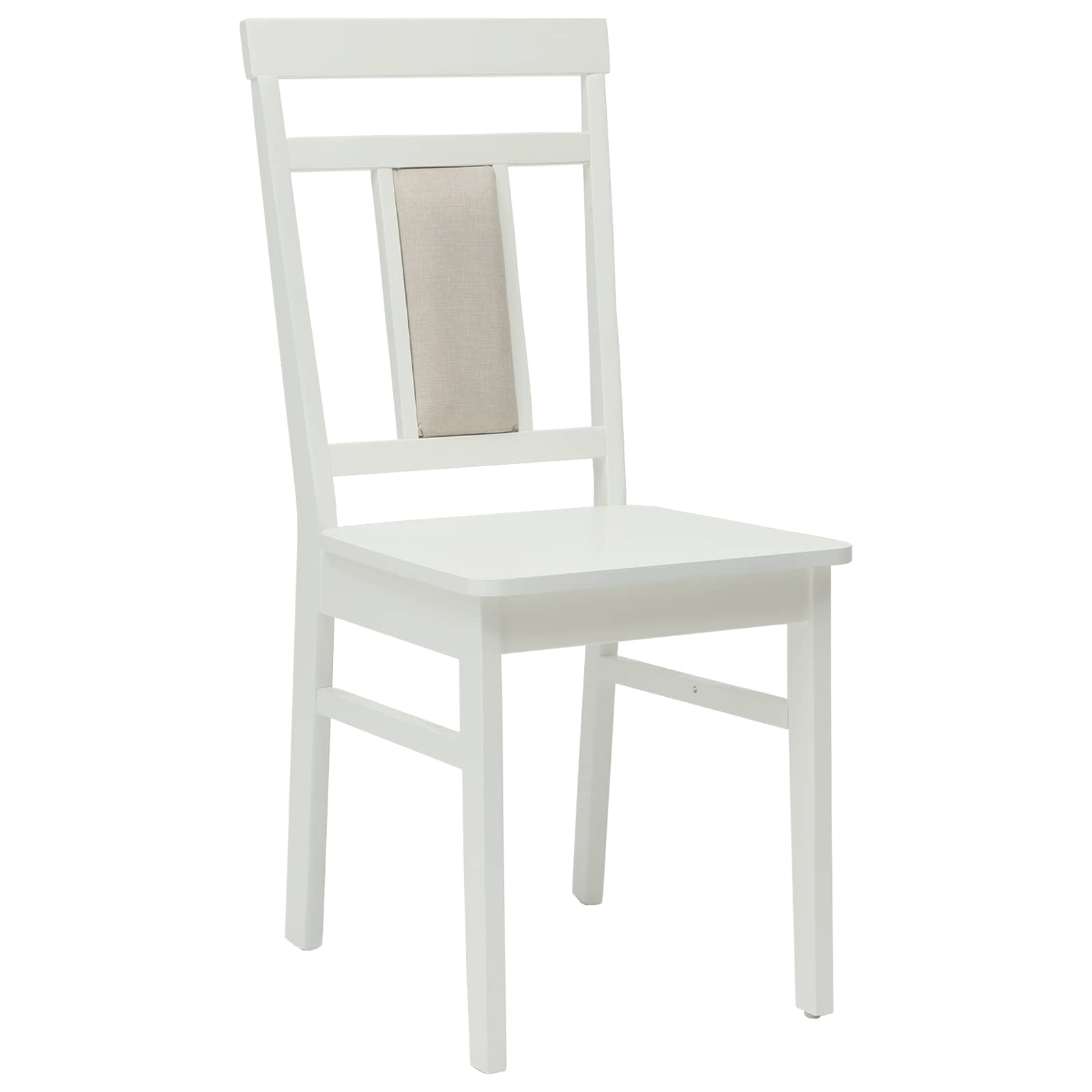 vidaXL Krzesło jadalniane 2 pcs Biały Drewno Gumowe