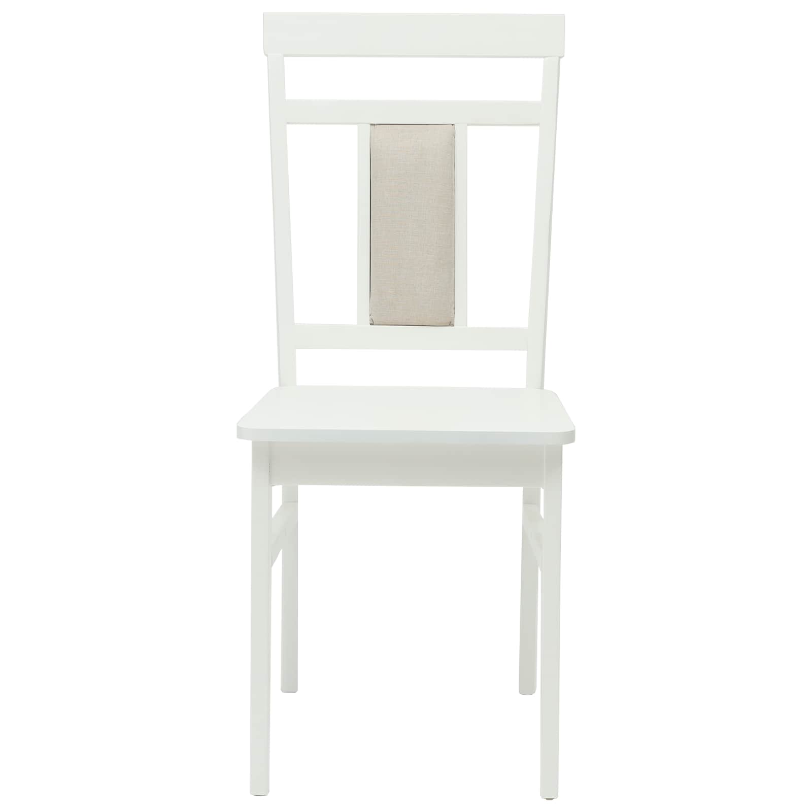 vidaXL Krzesło jadalniane 2 pcs Biały Drewno Gumowe