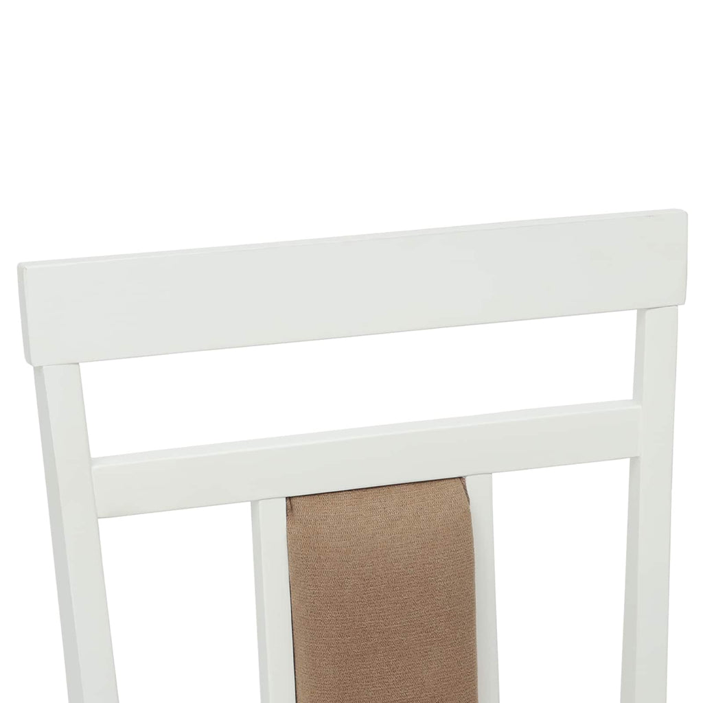 vidaXL Krzesło jadalniane 2 pcs Biały i brązowy Drewno Gumowe