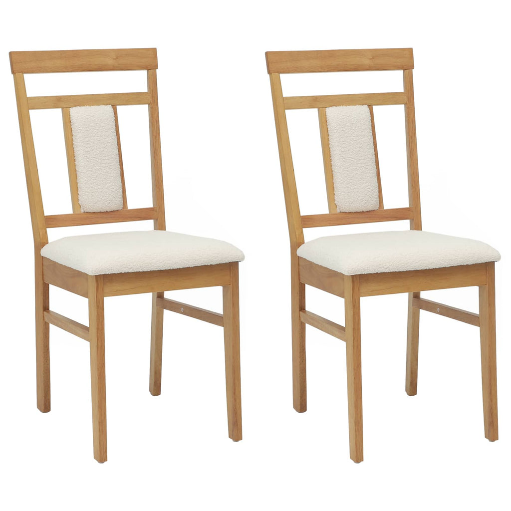 vidaXL Krzesło jadalniane 2 pcs Naturalny i jasny Drewno Gumowe