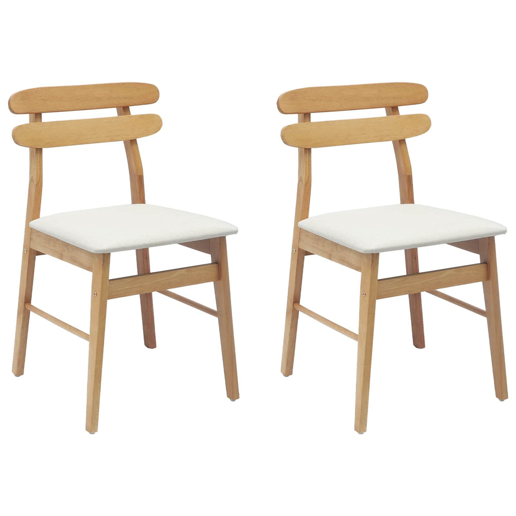 vidaXL Krzesło jadalniane 2 pcs Naturalny i jasny Drewno Gumowe