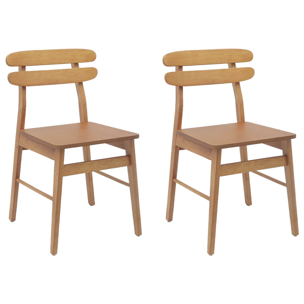 vidaXL Krzesło jadalniane 2 pcs Naturalny Drewno Gumowe