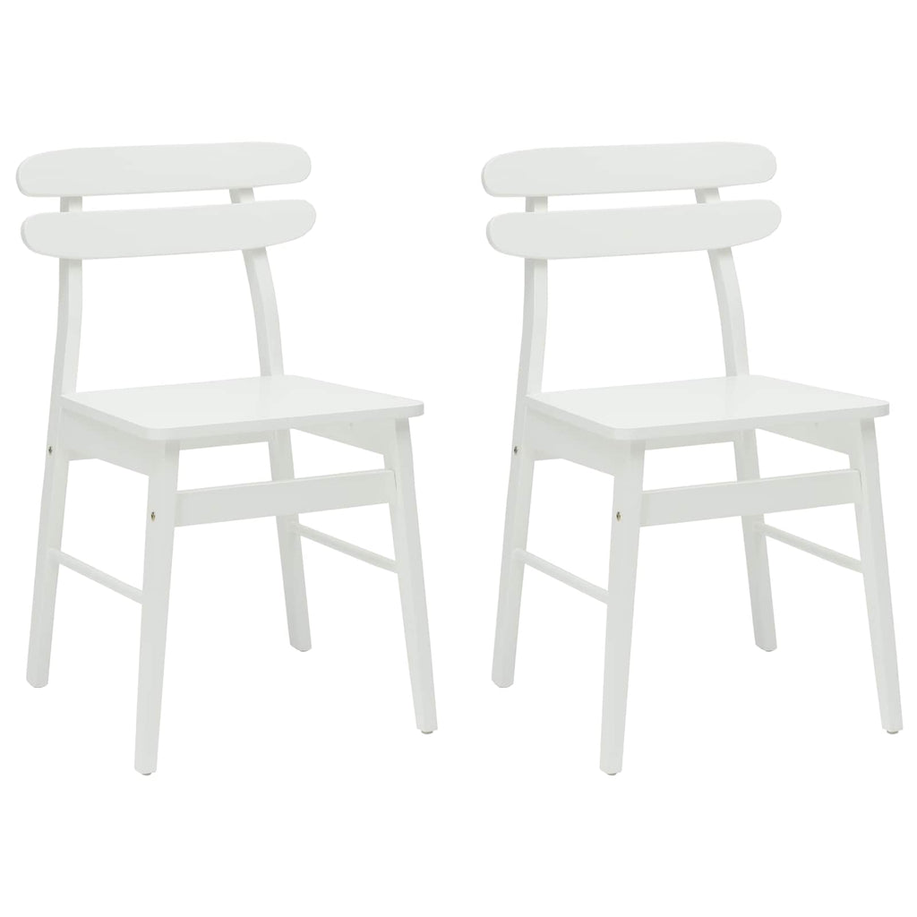 vidaXL Krzesło jadalniane 2 pcs Biały Drewno Gumowe