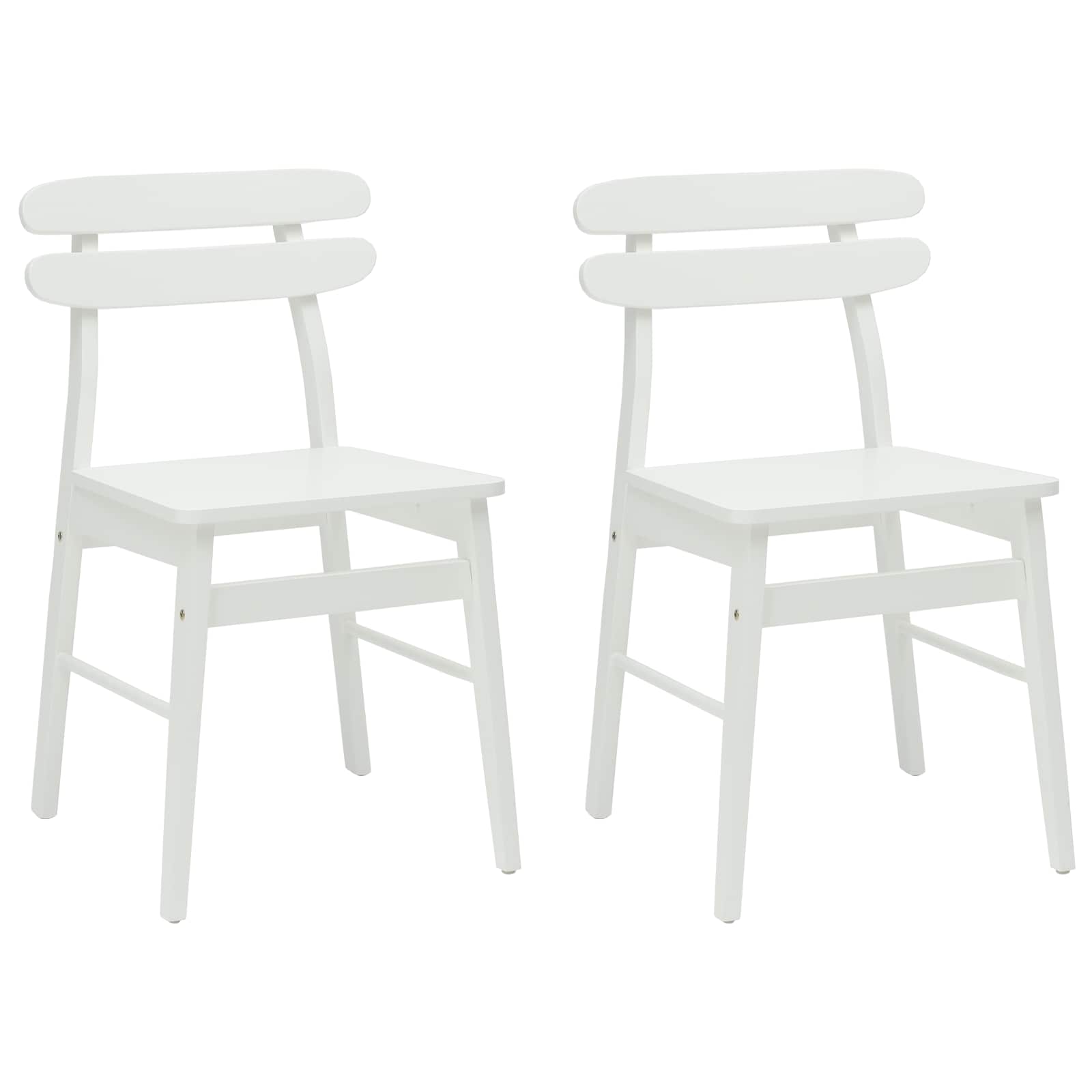 vidaXL Krzesło jadalniane 2 pcs Biały Drewno Gumowe