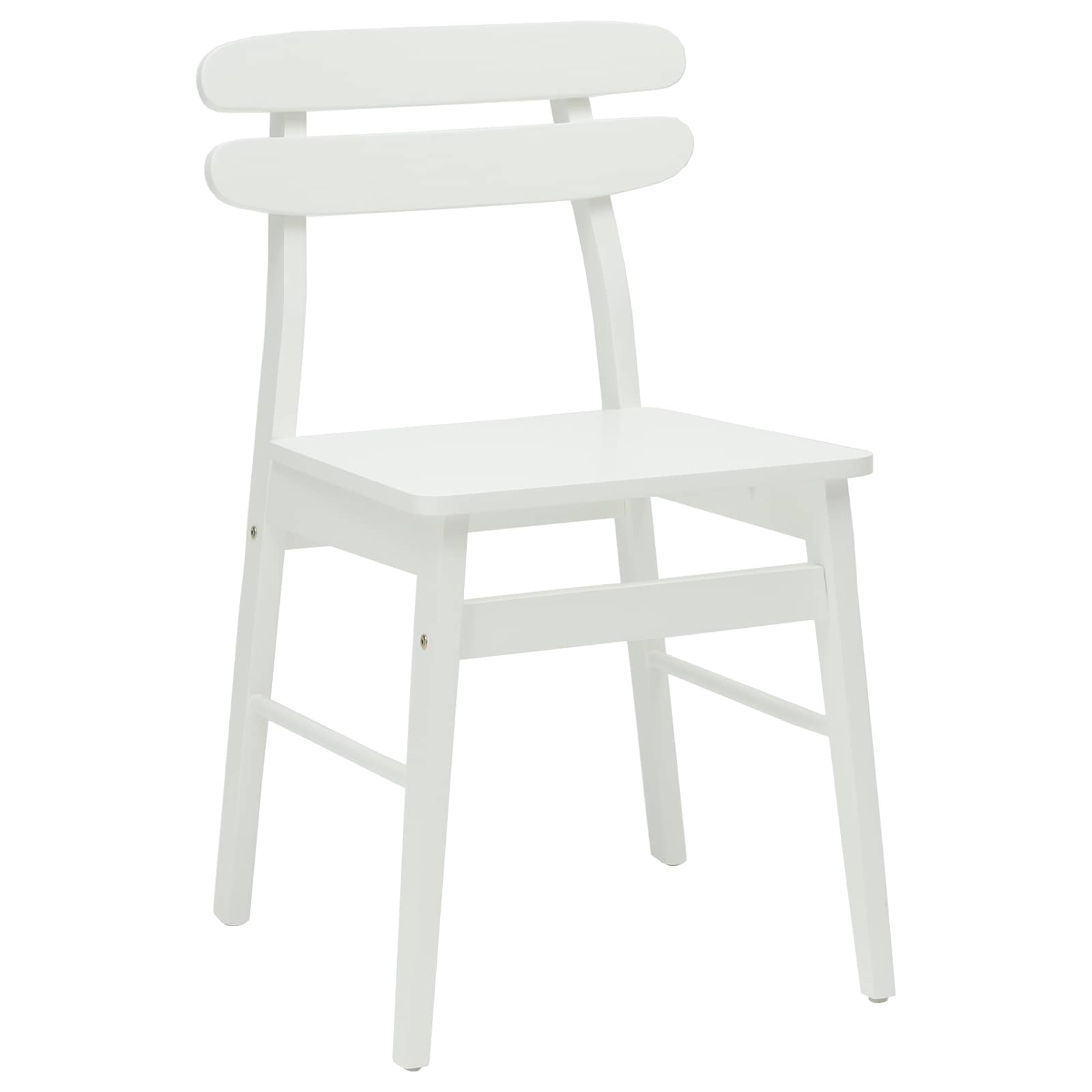 vidaXL Krzesło jadalniane 2 pcs Biały Drewno Gumowe