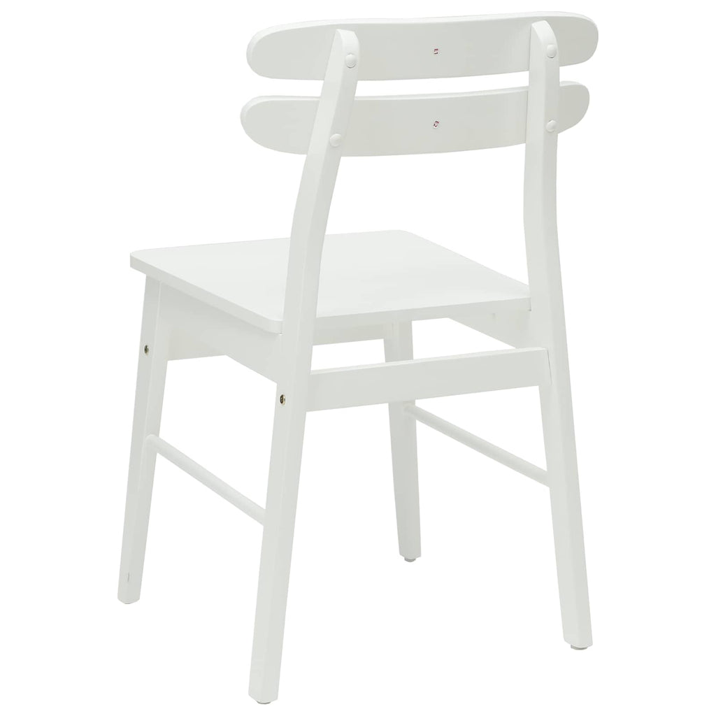 vidaXL Krzesło jadalniane 2 pcs Biały Drewno Gumowe