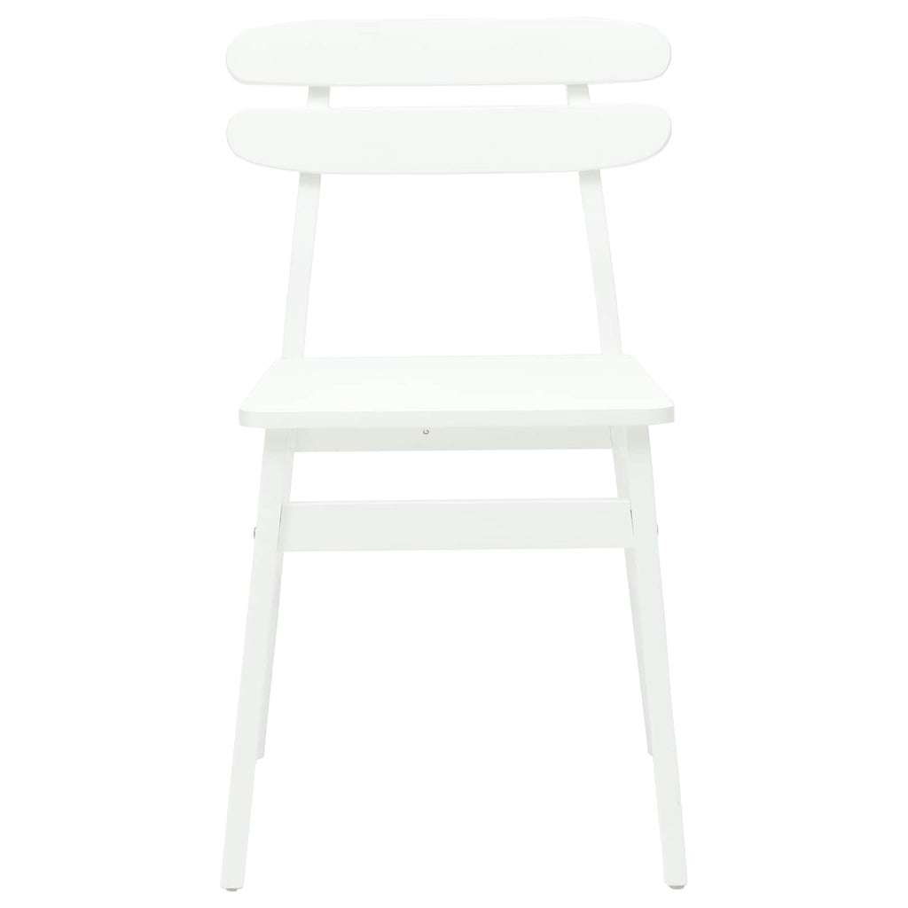 vidaXL Krzesło jadalniane 2 pcs Biały Drewno Gumowe