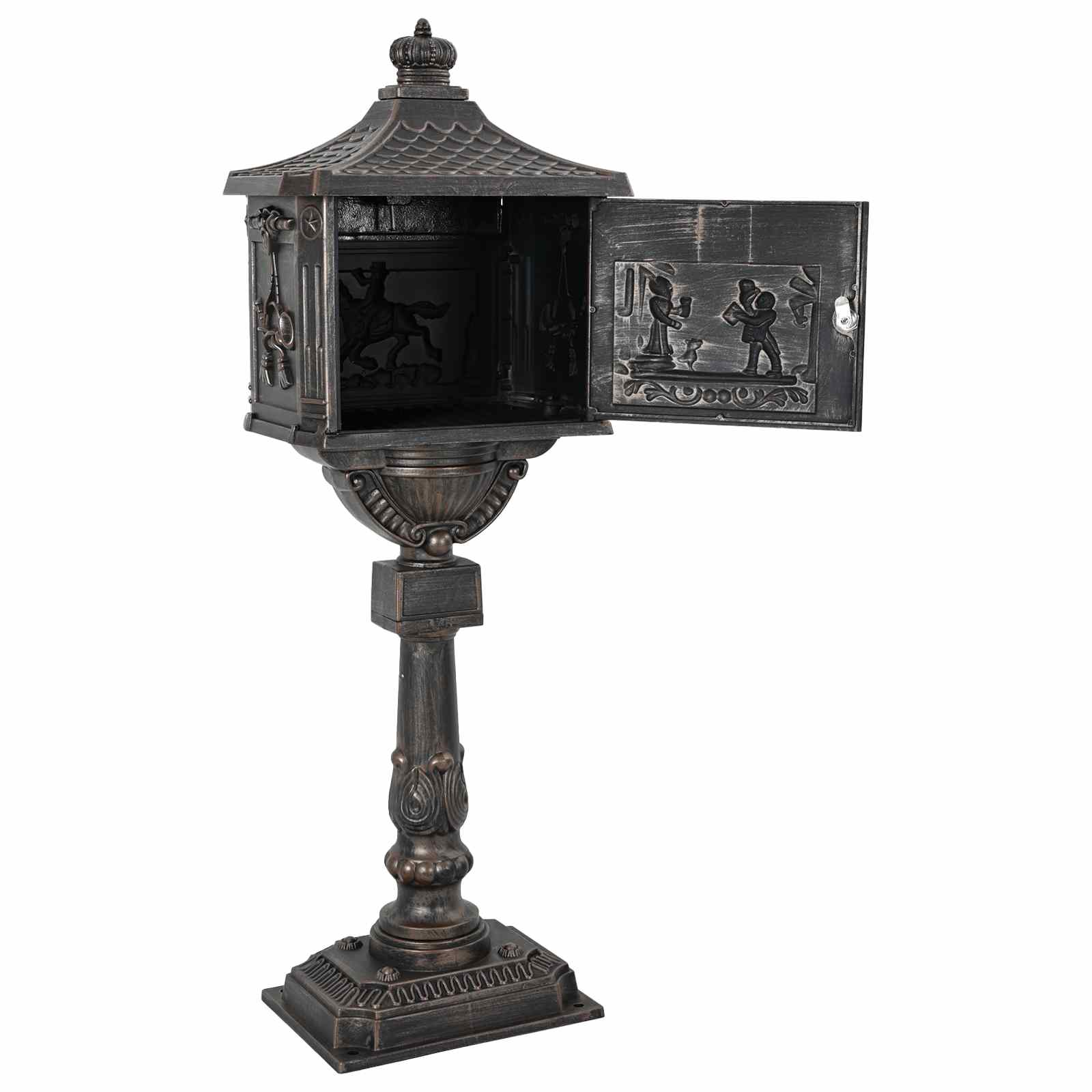 vidaXL Stojąca skrzynka na listy kolor bronzu 42,5 x 29,5 x 117 cm