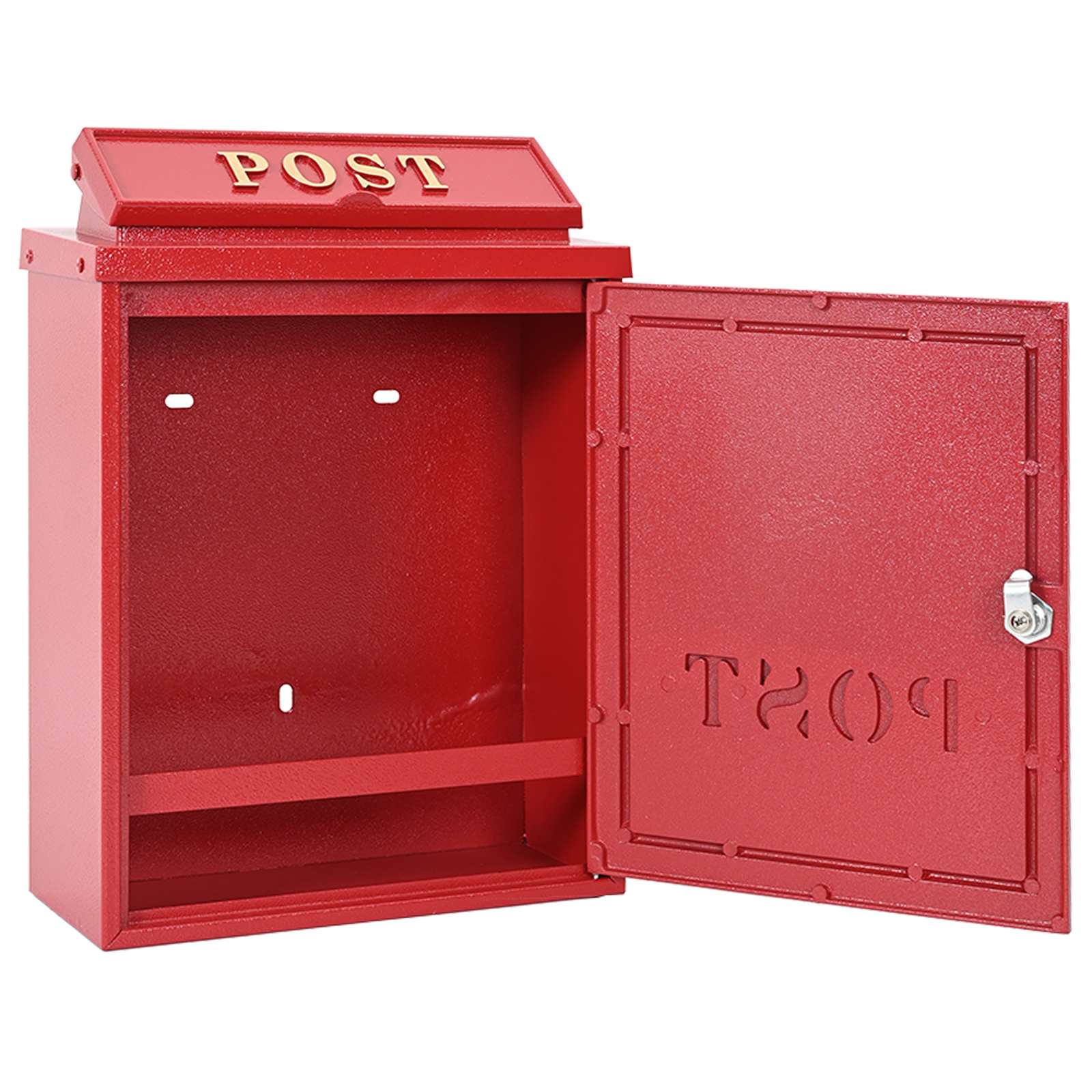 vidaXL Skrzynka pocztowa montowana na ścianie Czerwony 29 x 13 x 41 cm