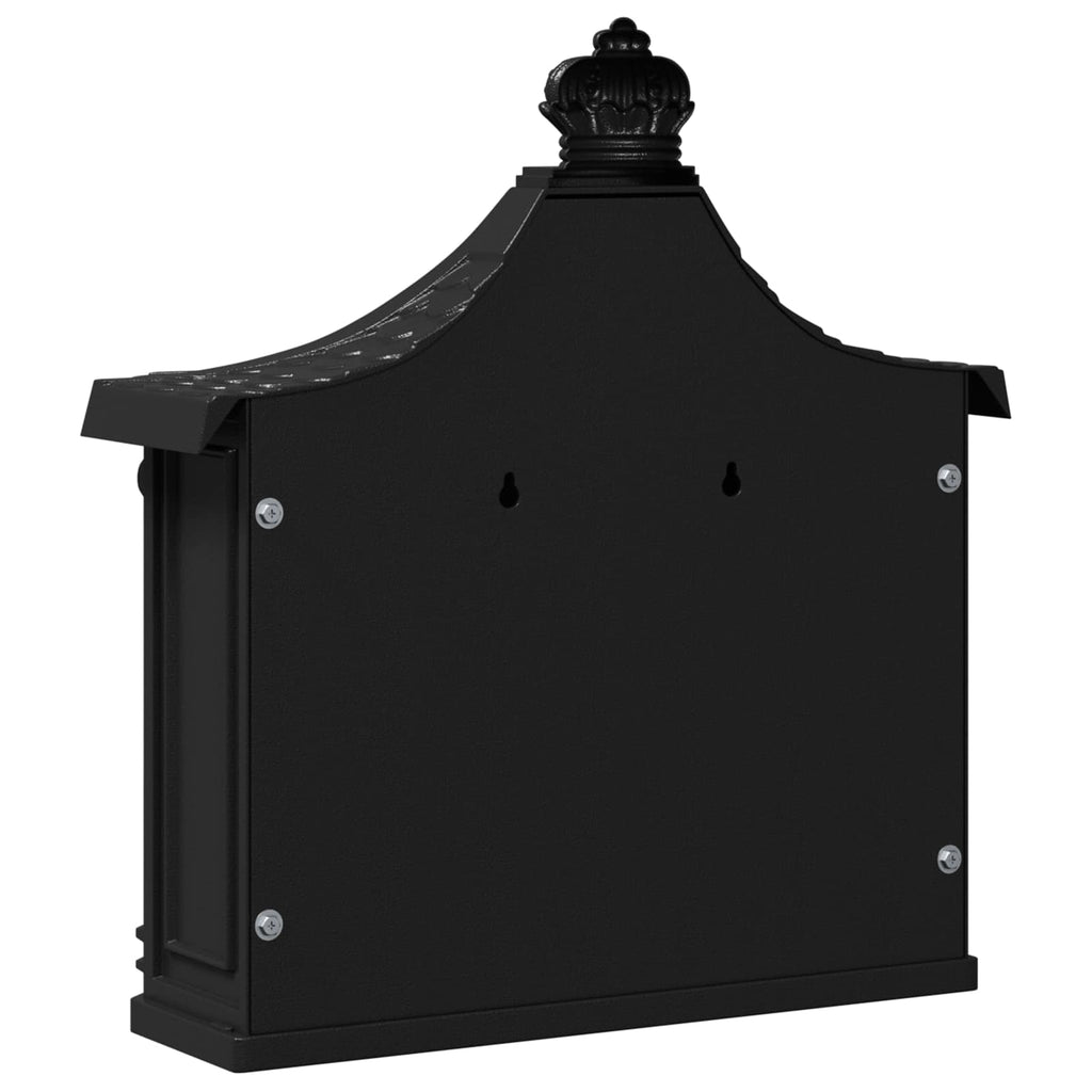 vidaXL Skrzynka pocztowa montowana na ścianie Czarny 40,5 x 16 x 45 cm