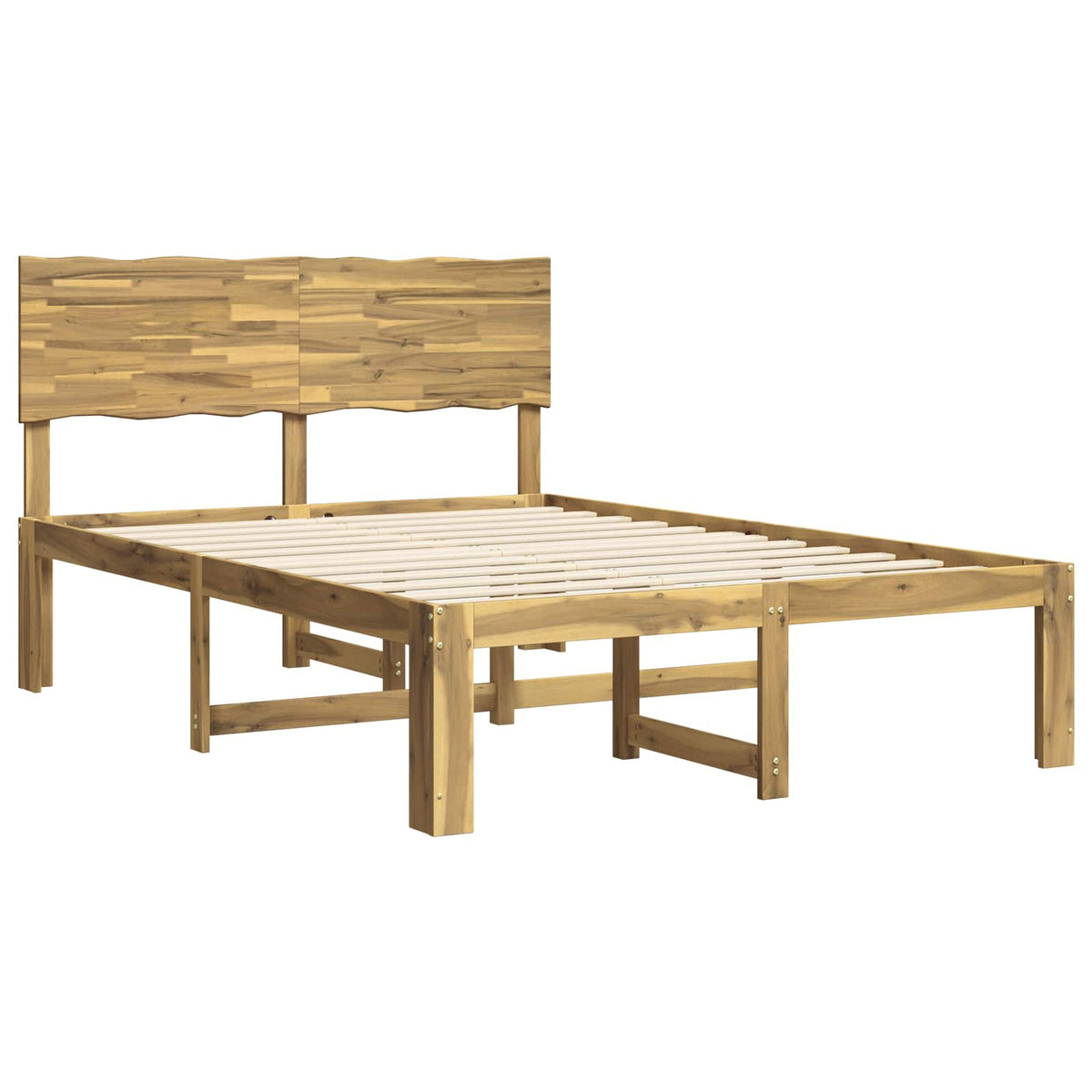 vidaXL Podwójna rama łóżka z wezgłowiem ROSTOCK Biały 140 x 190 cm