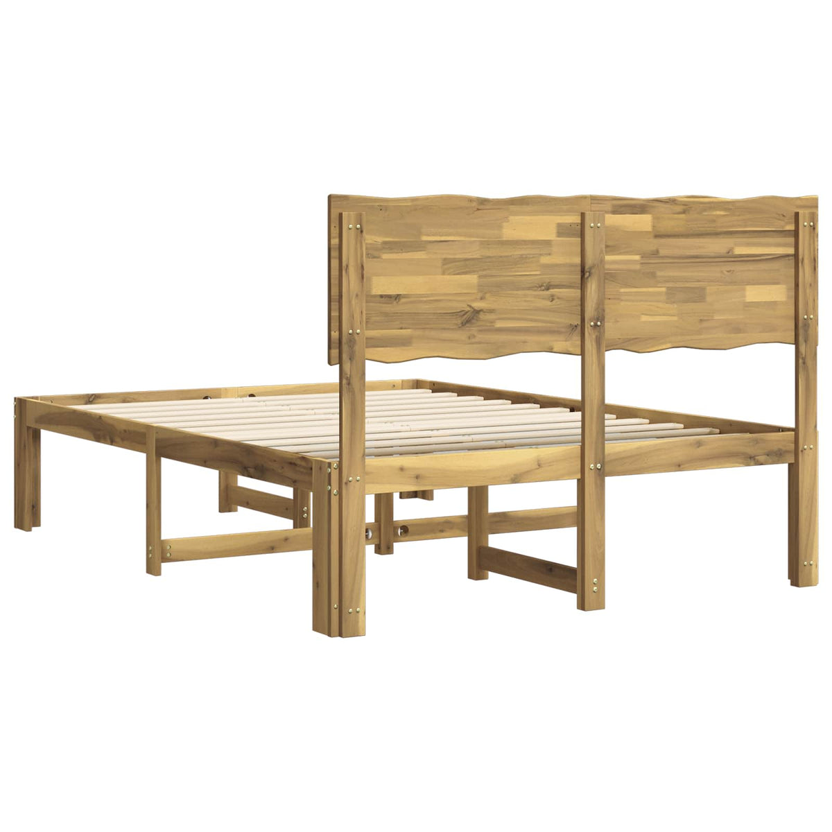vidaXL Podwójna rama łóżka z wezgłowiem ROSTOCK Biały 140 x 190 cm