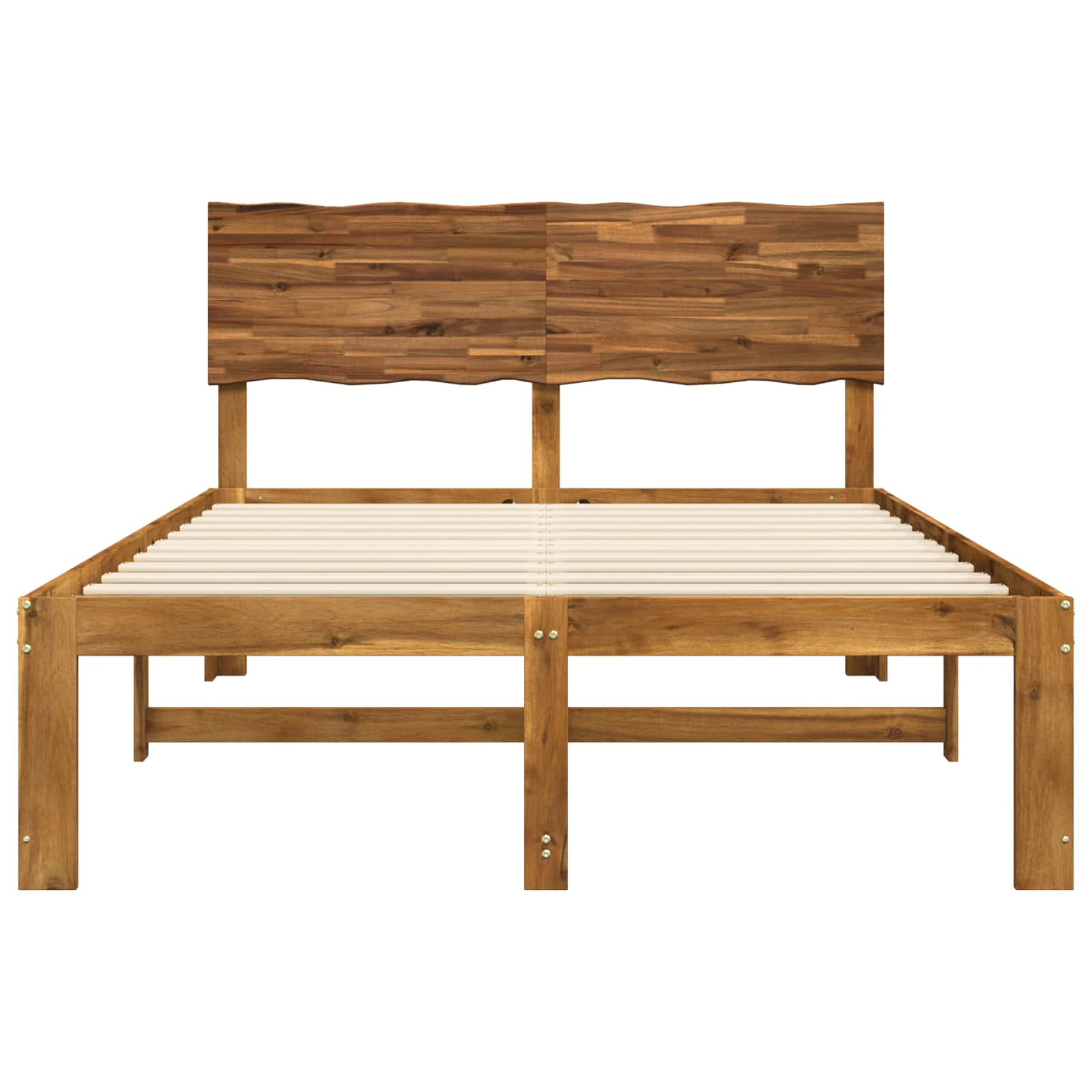 vidaXL Podwójna rama łóżka z wezgłowiem ROSTOCK naturalny 140 x 200 cm