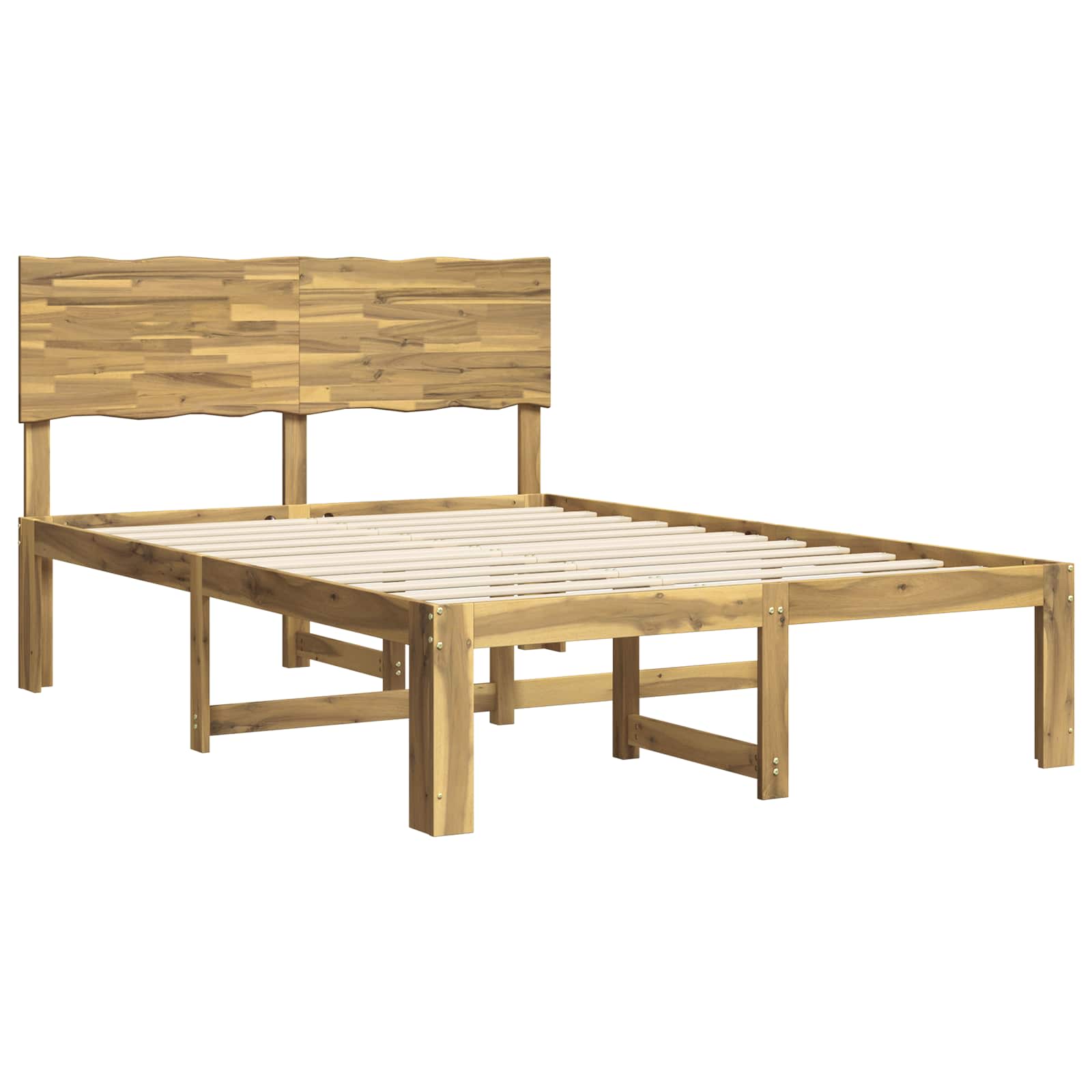 vidaXL Podwójna rama łóżka z wezgłowiem ROSTOCK Biały 150 x 200 cm