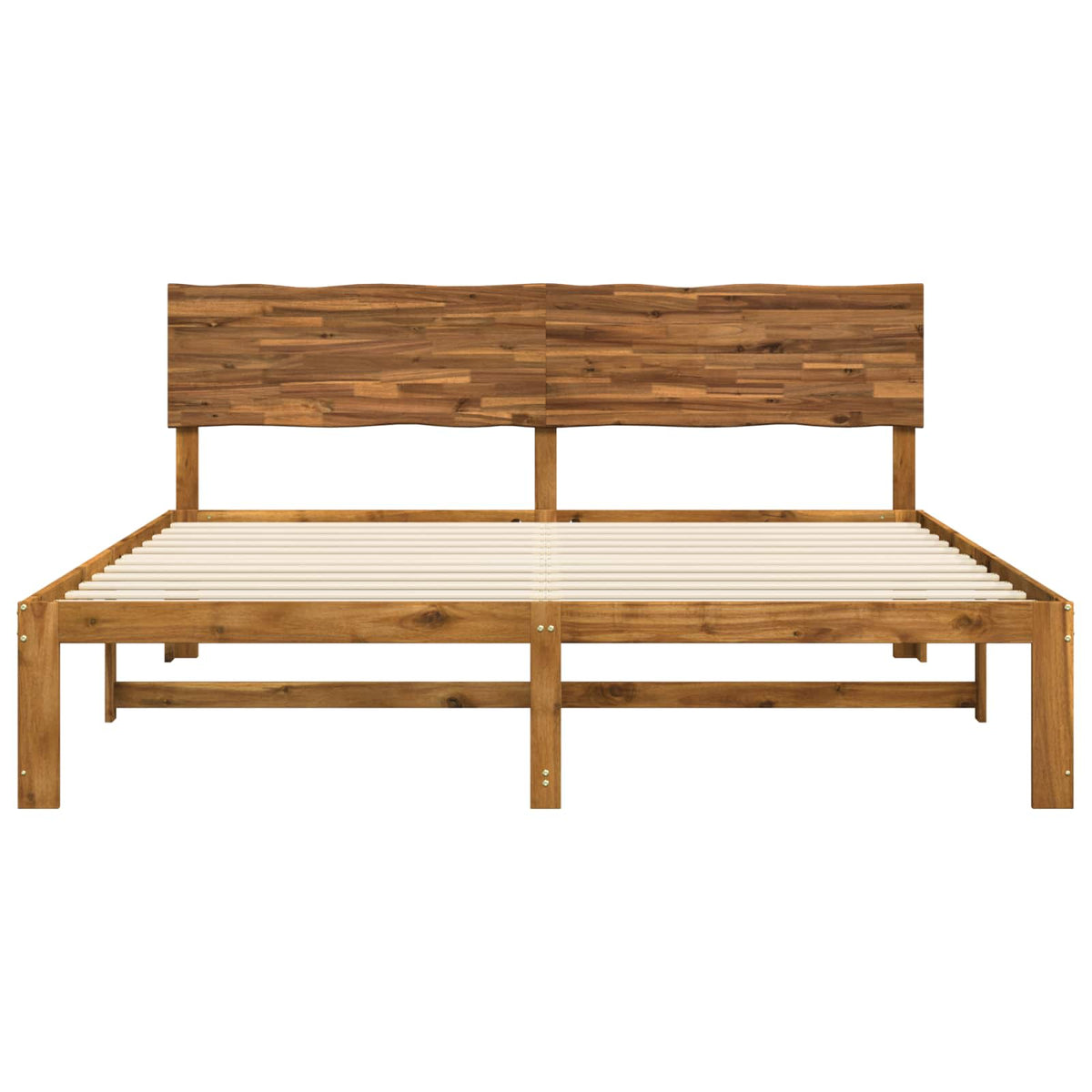 vidaXL Podwójna rama łóżka z wezgłowiem ROSTOCK naturalny 200 x 200 cm