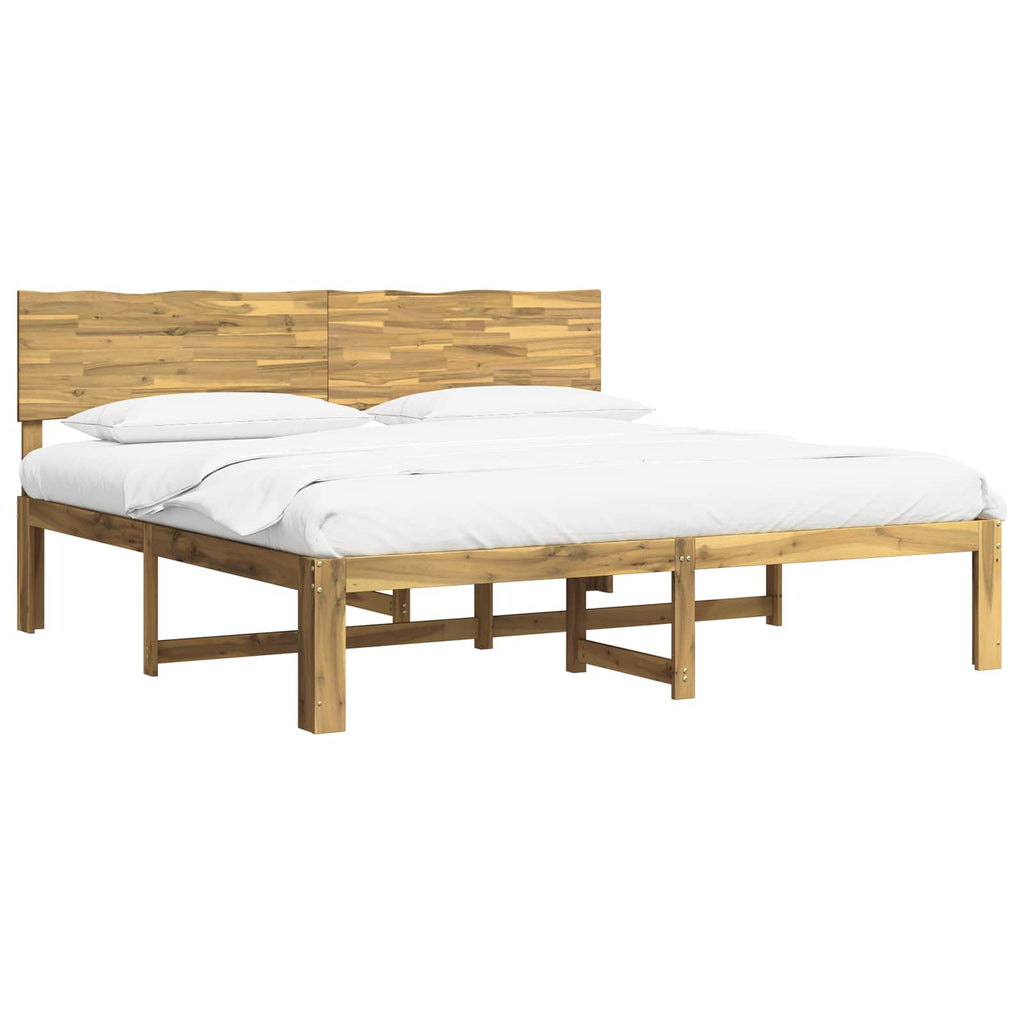 vidaXL Podwójna rama łóżka z wezgłowiem ROSTOCK Biały 200 x 200 cm