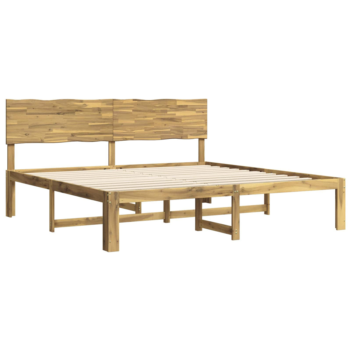 vidaXL Podwójna rama łóżka z wezgłowiem ROSTOCK Biały 200 x 200 cm
