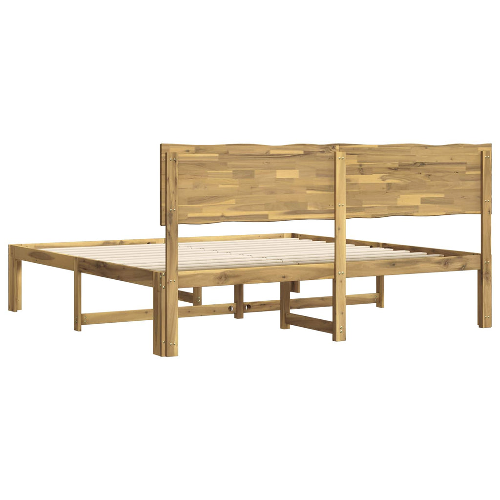vidaXL Podwójna rama łóżka z wezgłowiem ROSTOCK Biały 200 x 200 cm