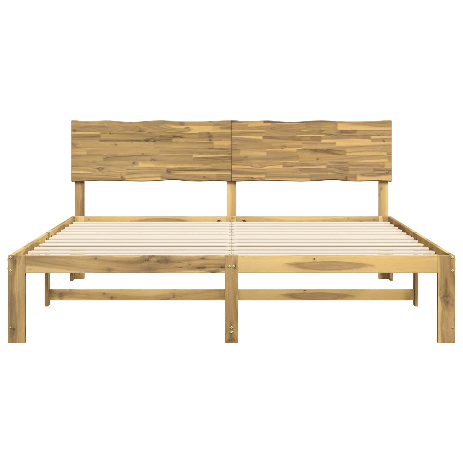 vidaXL Podwójna rama łóżka z wezgłowiem ROSTOCK Biały 200 x 200 cm