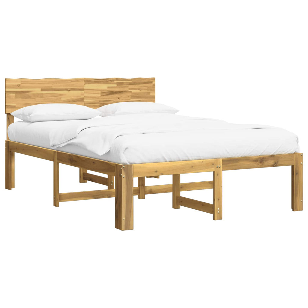 vidaXL Podwójna rama łóżka z wezgłowiem ROSTOCK Biały 150 x 200 cm